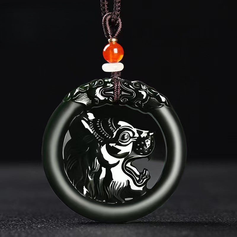 An Exquisite Cyan jade Tiger Pattern Pendant - 5