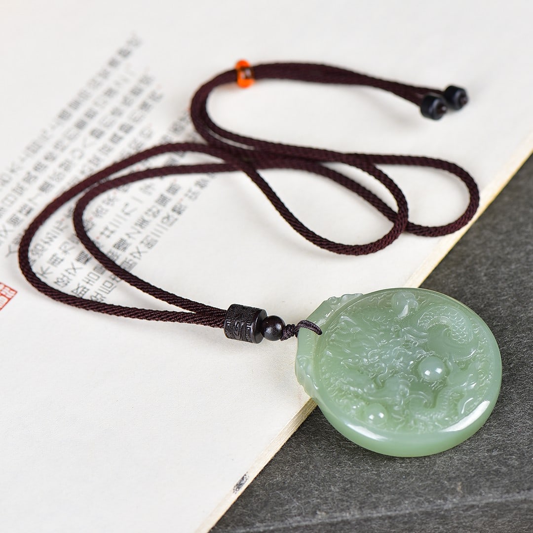 An Exquisite Greenish Jade Dragon Pattern Pendant - 3