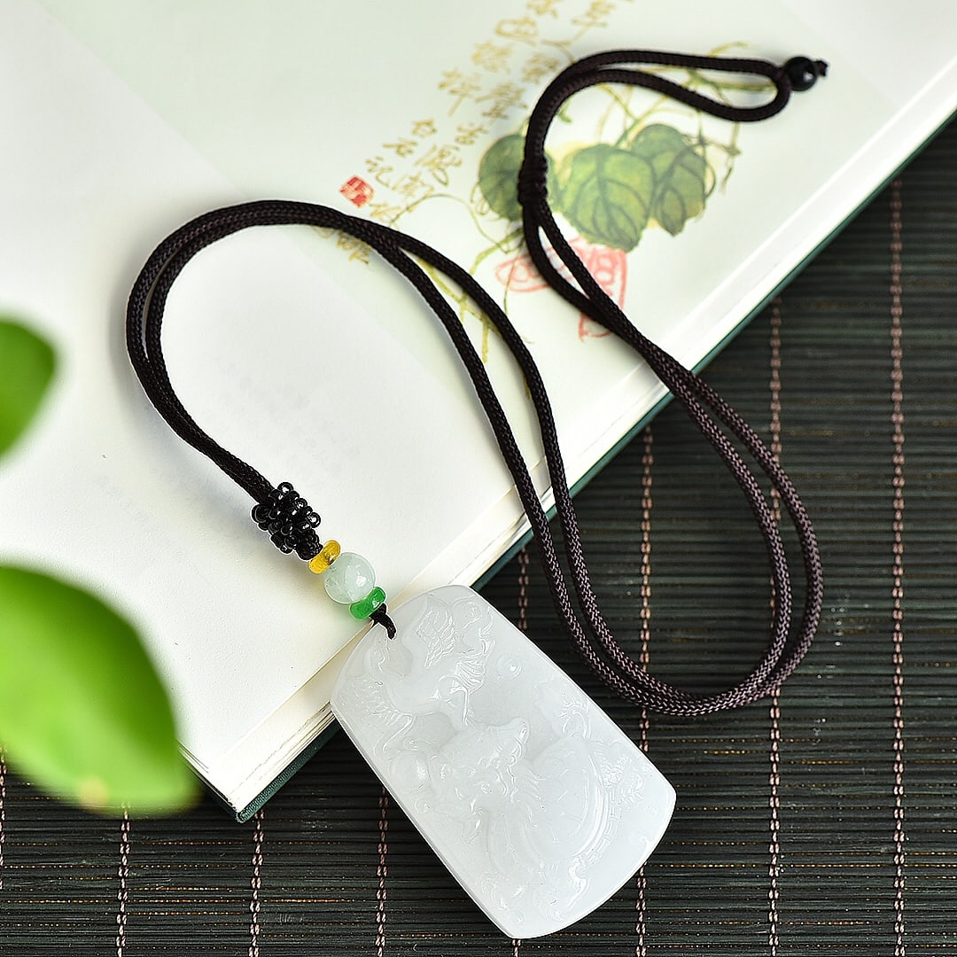 An Exquisite White Jade Auspicious Beast Pattern Pendant - 5