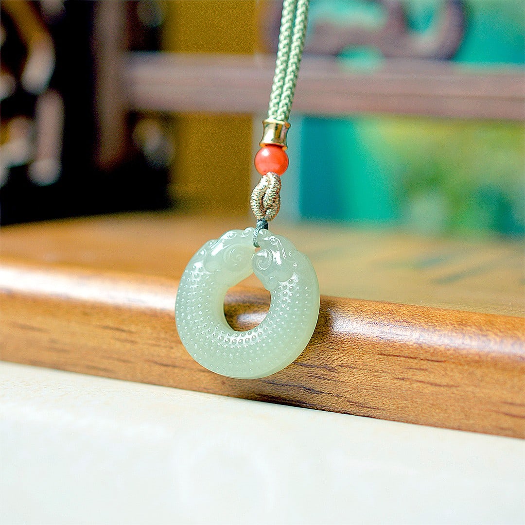 An Exquisite Greenish Jade Pendant: An Exquisite Greenish Jade Pendant,Size:1inx1in 青玉挂件