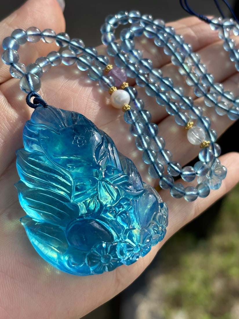 An Exquisite Aquamarine Fox Pattern Pendant - 6