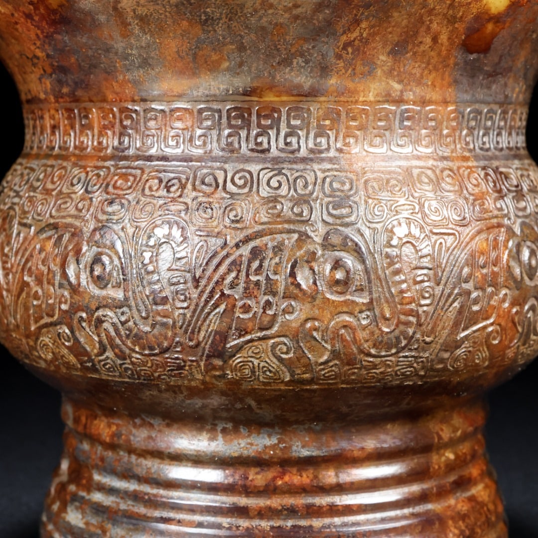 An Exquisite White Jade Elephant Pattern Jar - 7
