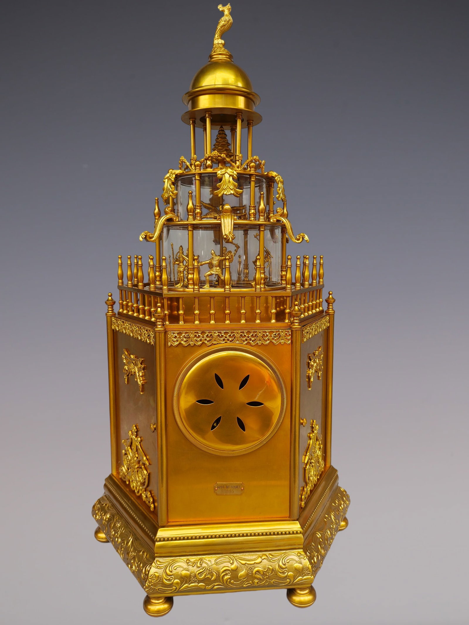 An Exquisite Gilt Bronze Lotus Pattern Clock - 4