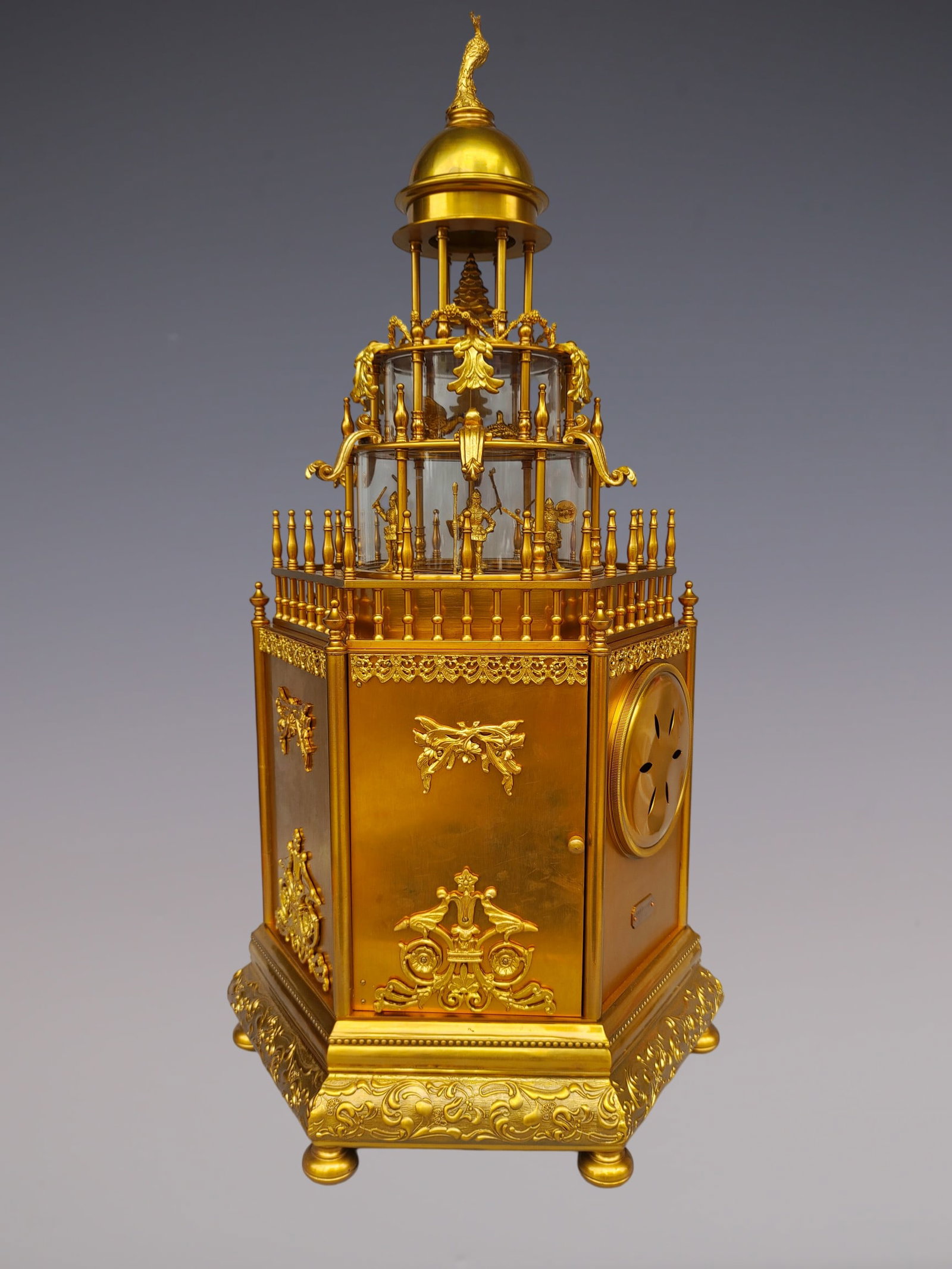 An Exquisite Gilt Bronze Lotus Pattern Clock - 5