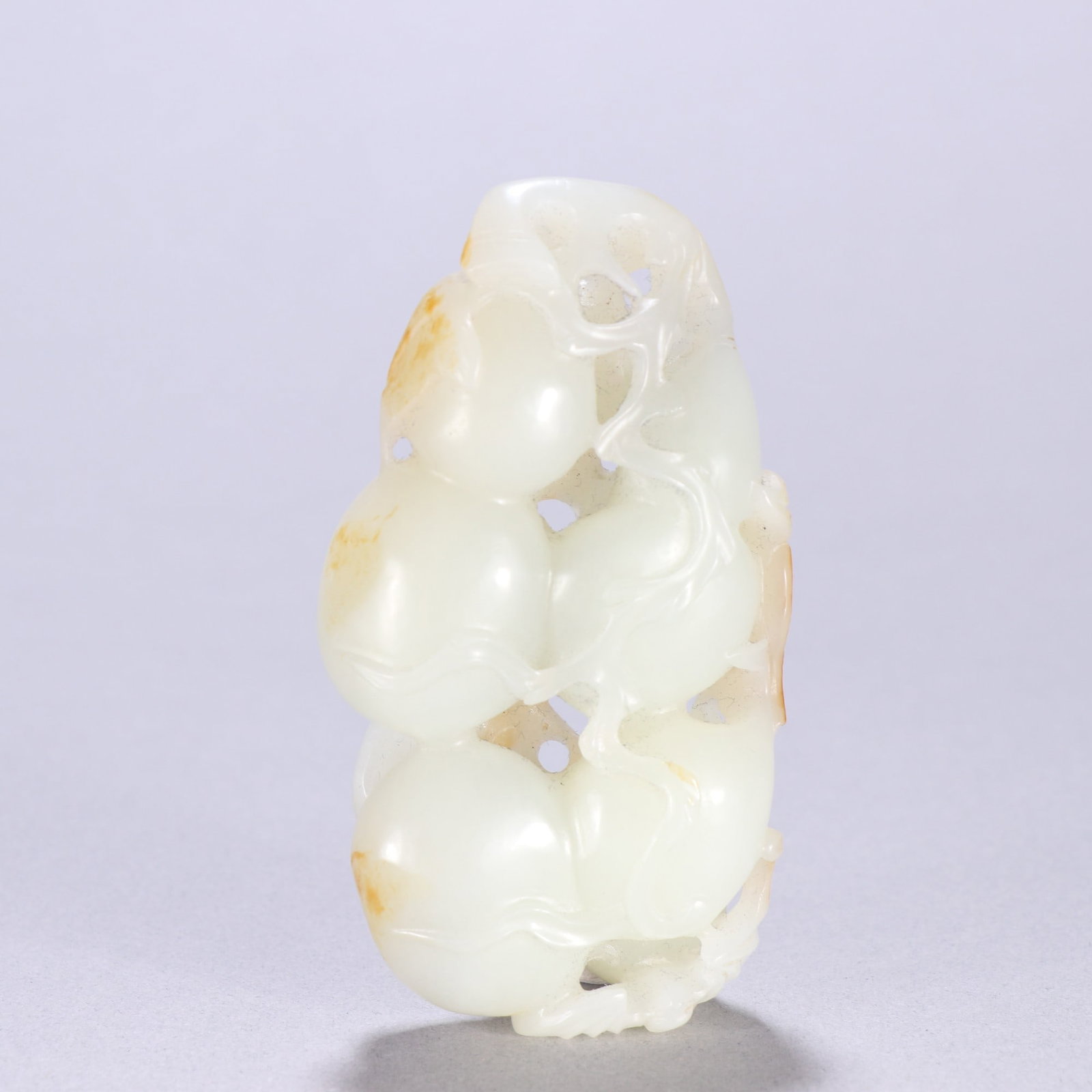 An Exquisite White Jade Bats Pattern Hand Piece - 2