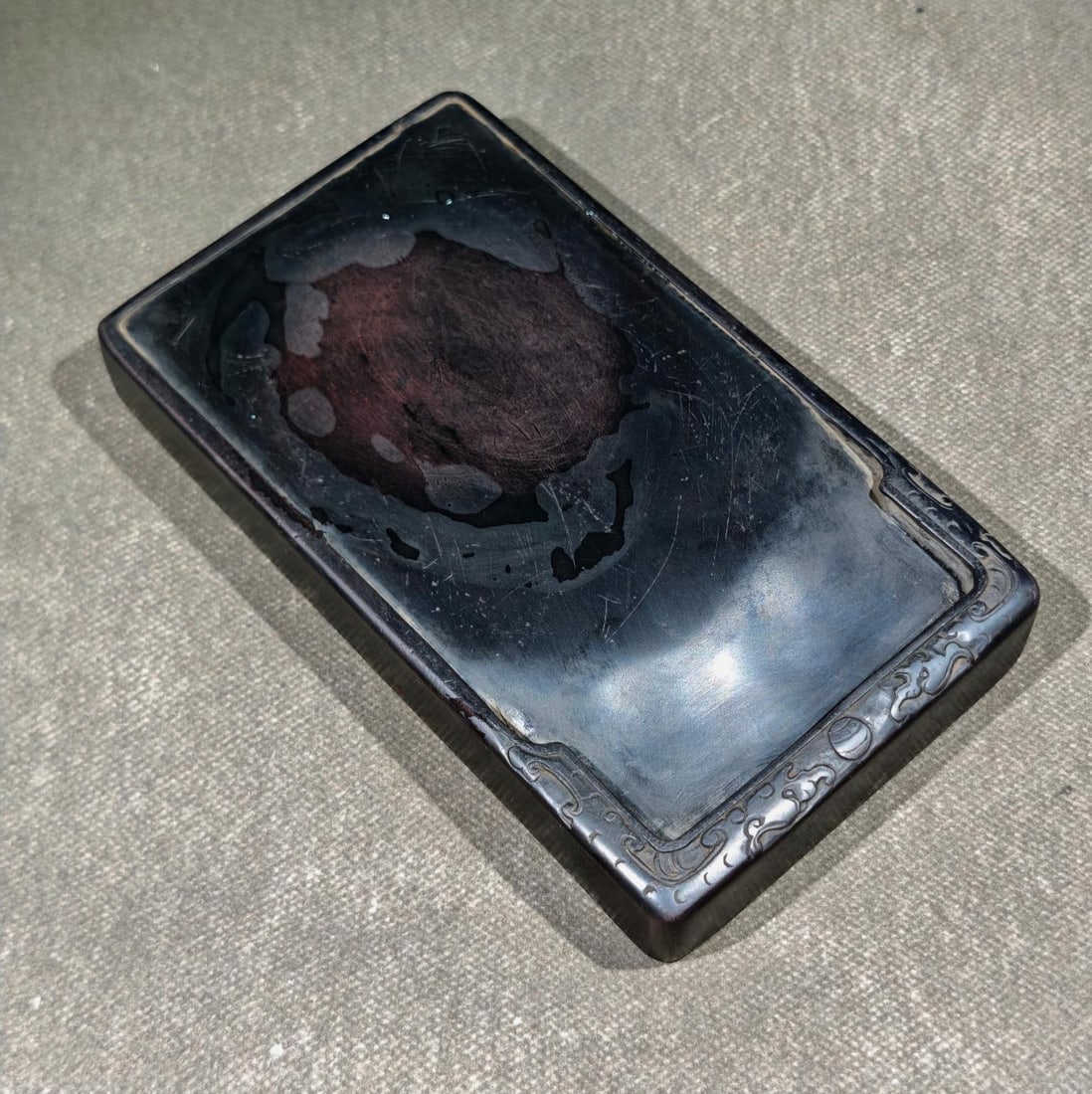 An Exquisite Dragon Pattern with poem Inkstone - 6