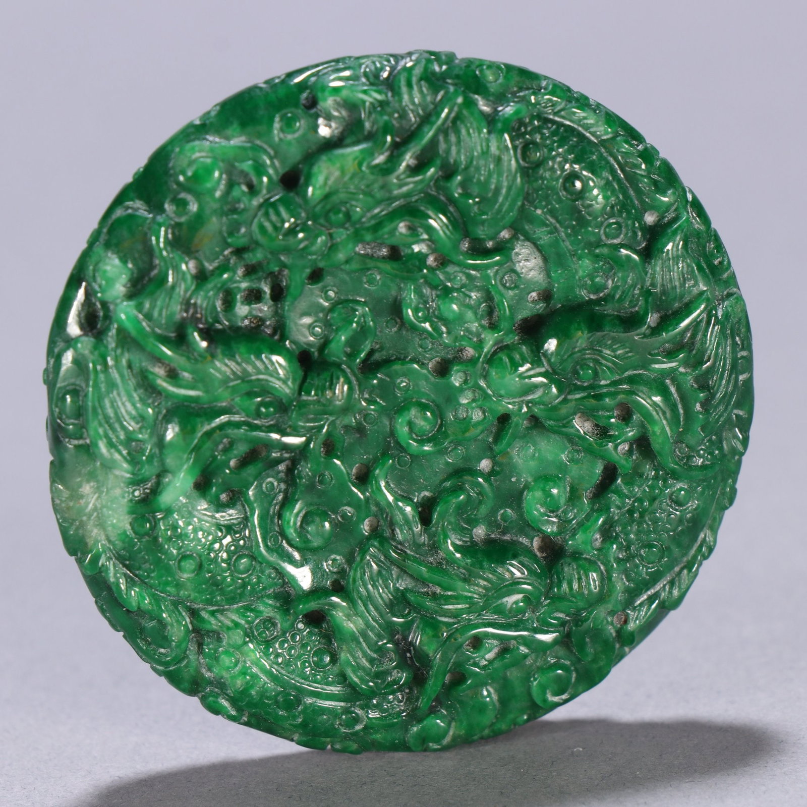 An Exquisite Jadeite Dragon Pattern Brand - 6