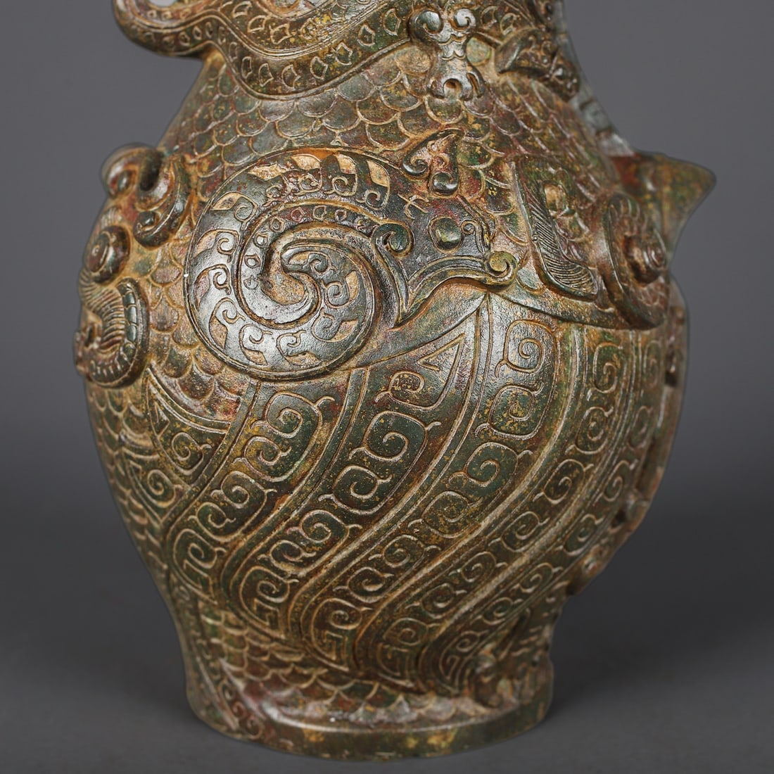 An Exquisite Bronze Beast-Face Pattern Vase - 3
