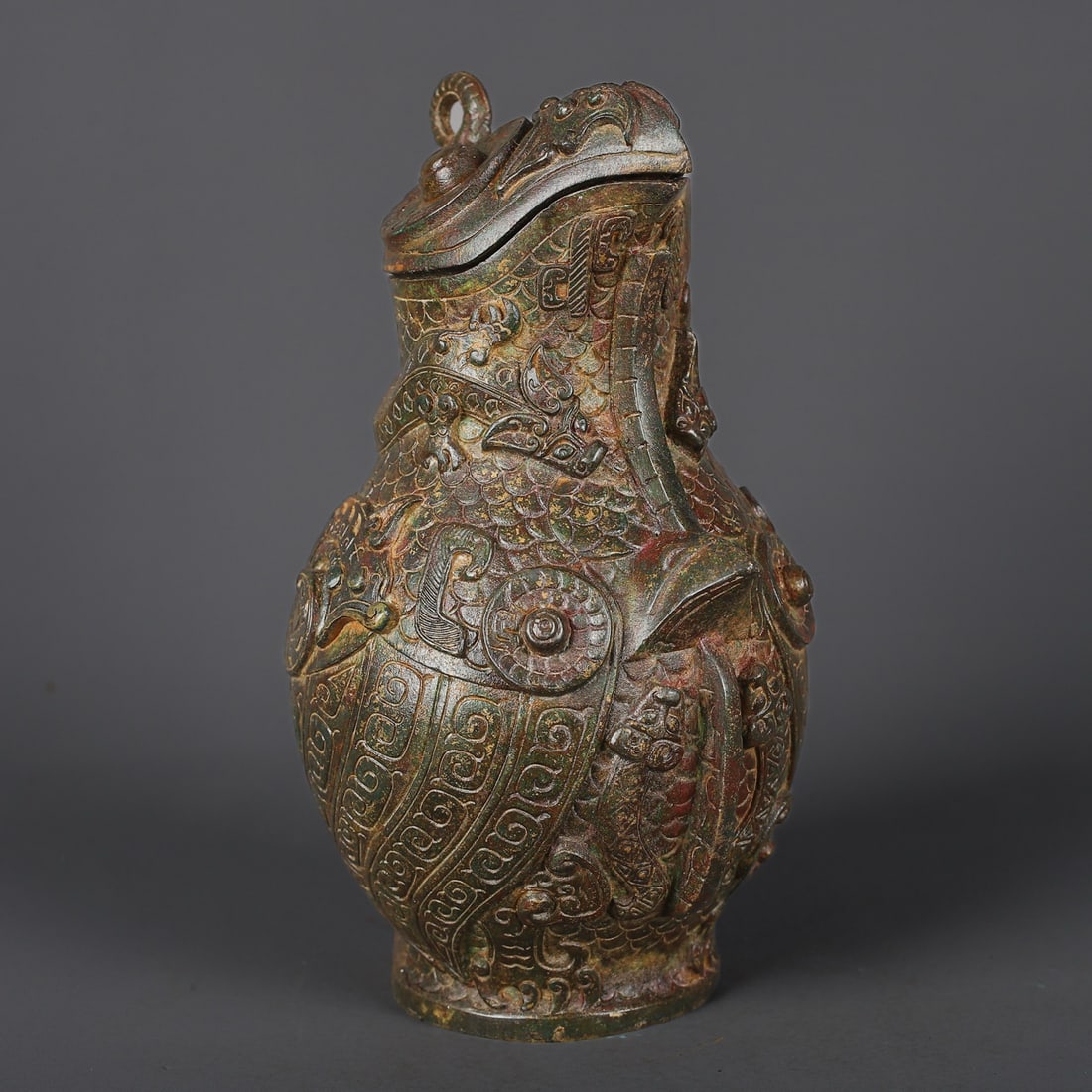 An Exquisite Bronze Beast-Face Pattern Vase - 4