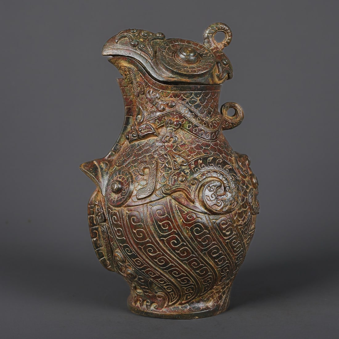 An Exquisite Bronze Beast-Face Pattern Vase - 6