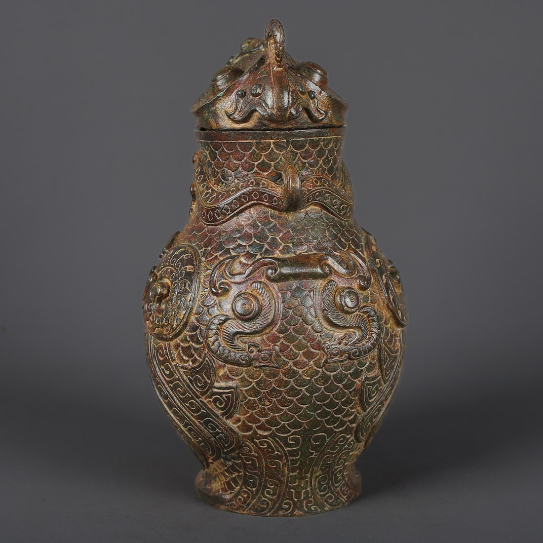 An Exquisite Bronze Beast-Face Pattern Vase - 8