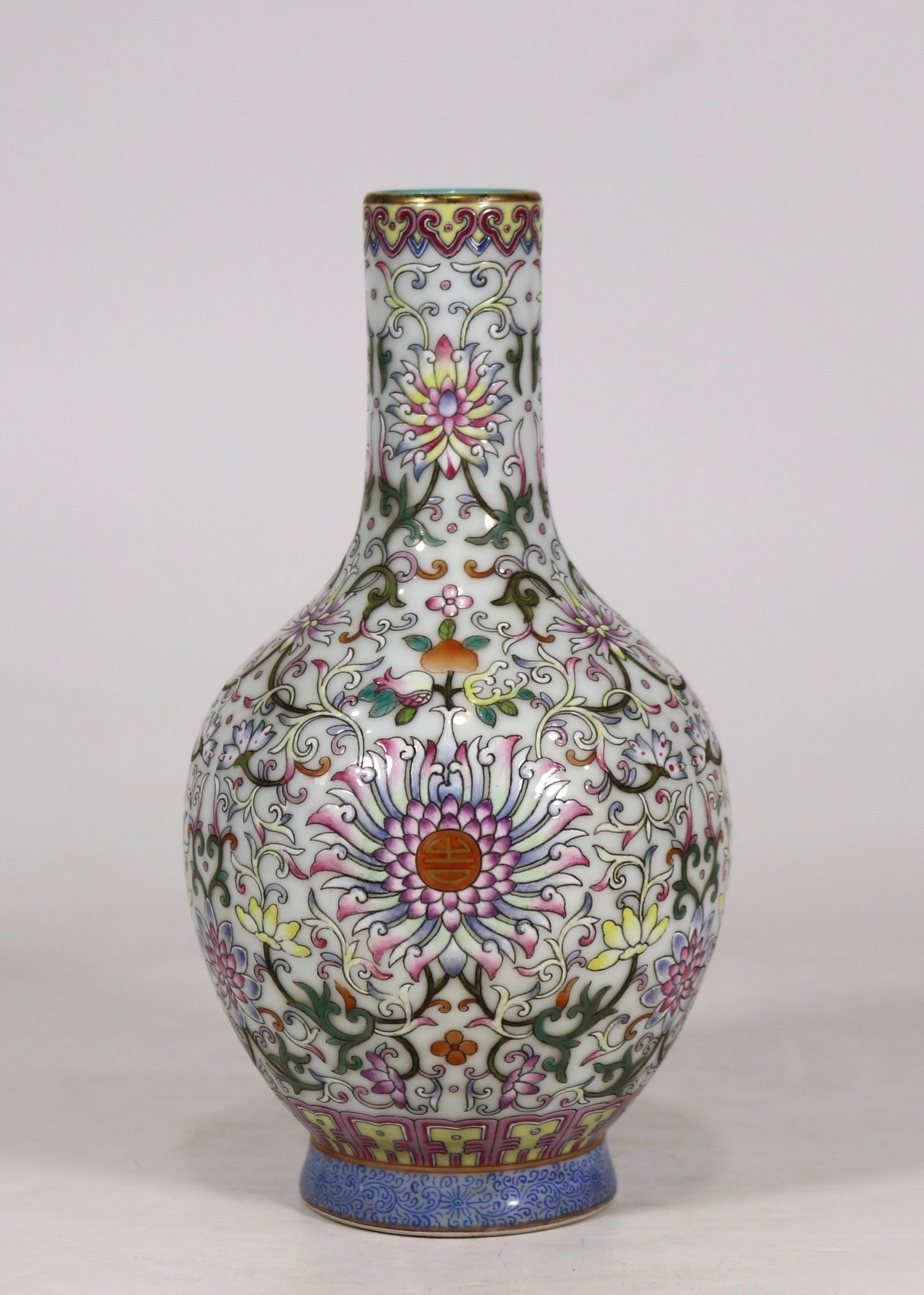 An Exquisite Famille-Rose Lotus Pattern Vase (1 of 9)