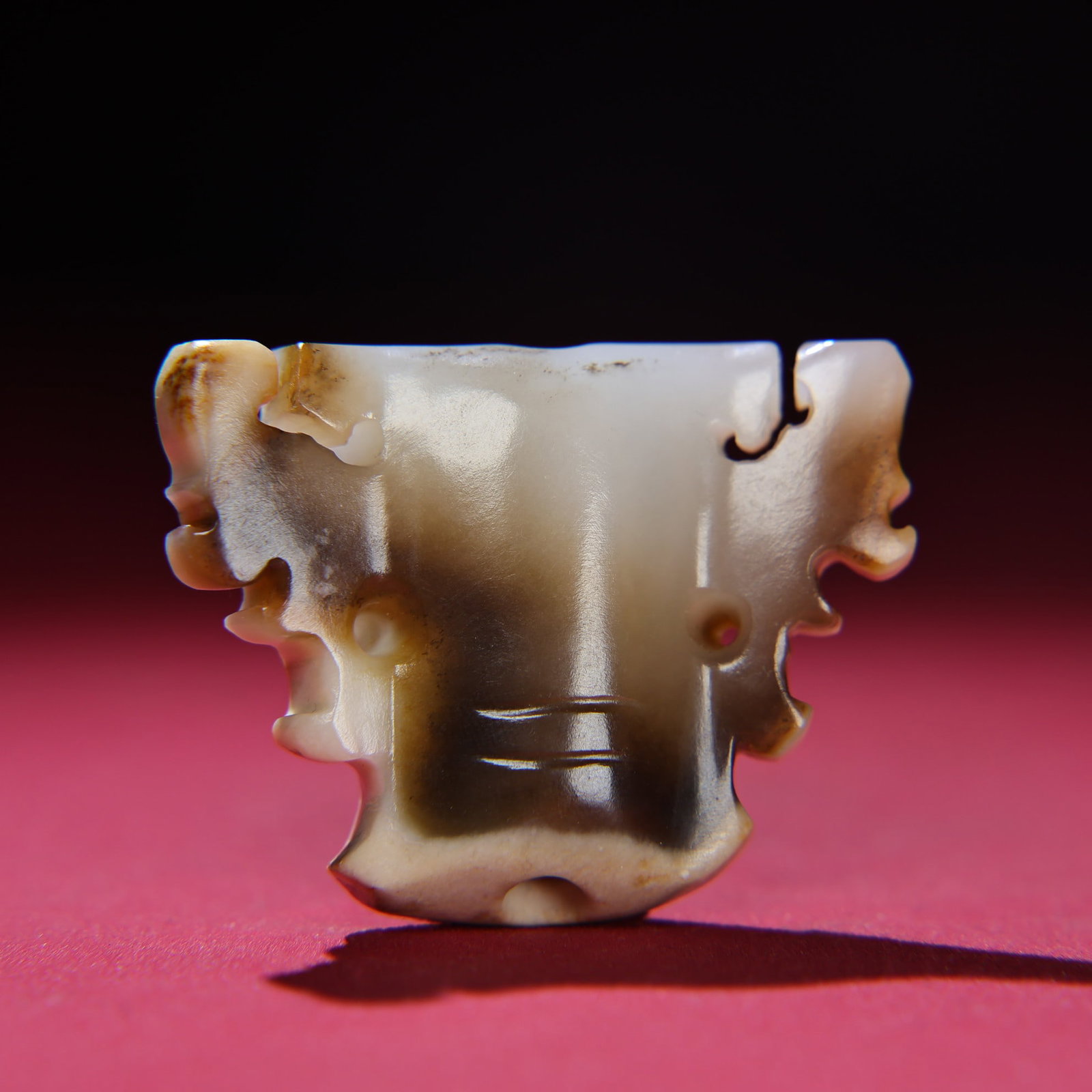 An Exquisite White Jade Human face Pattern Pendant - 6