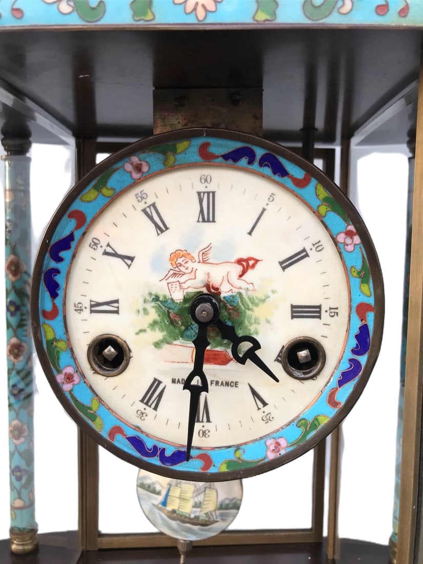 An Exquisite Bronze Lotus Pattern Figure Pattern Clock - 4