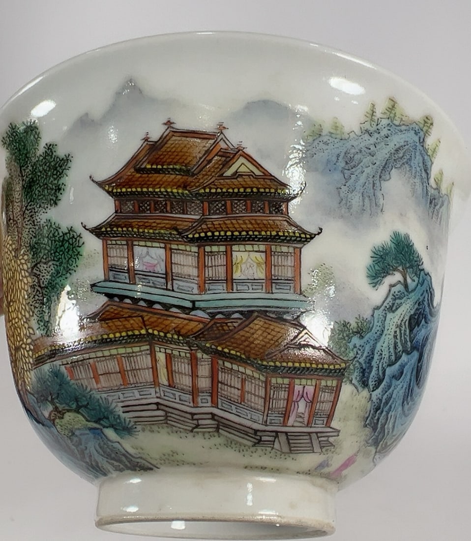 An Exquisite Enamel Landscape Pattern Cup - 5