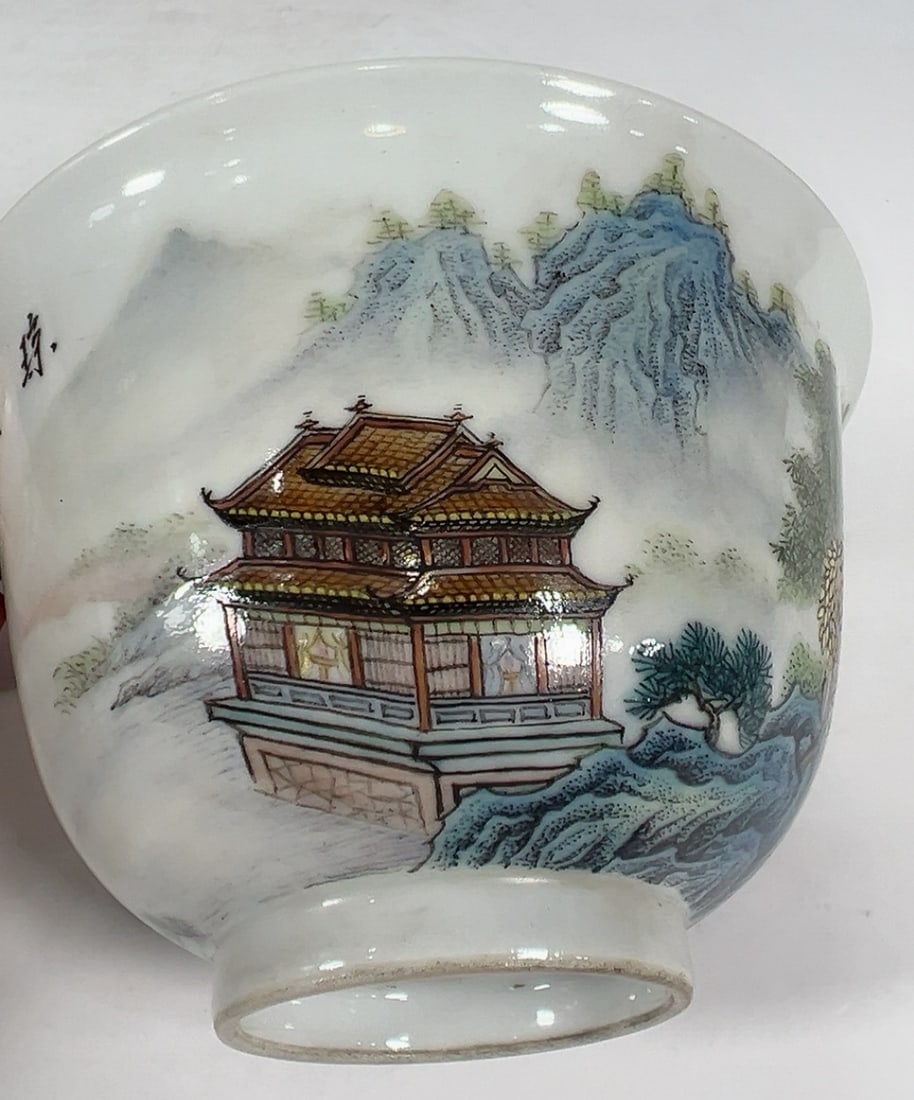 An Exquisite Enamel Landscape Pattern Cup - 6