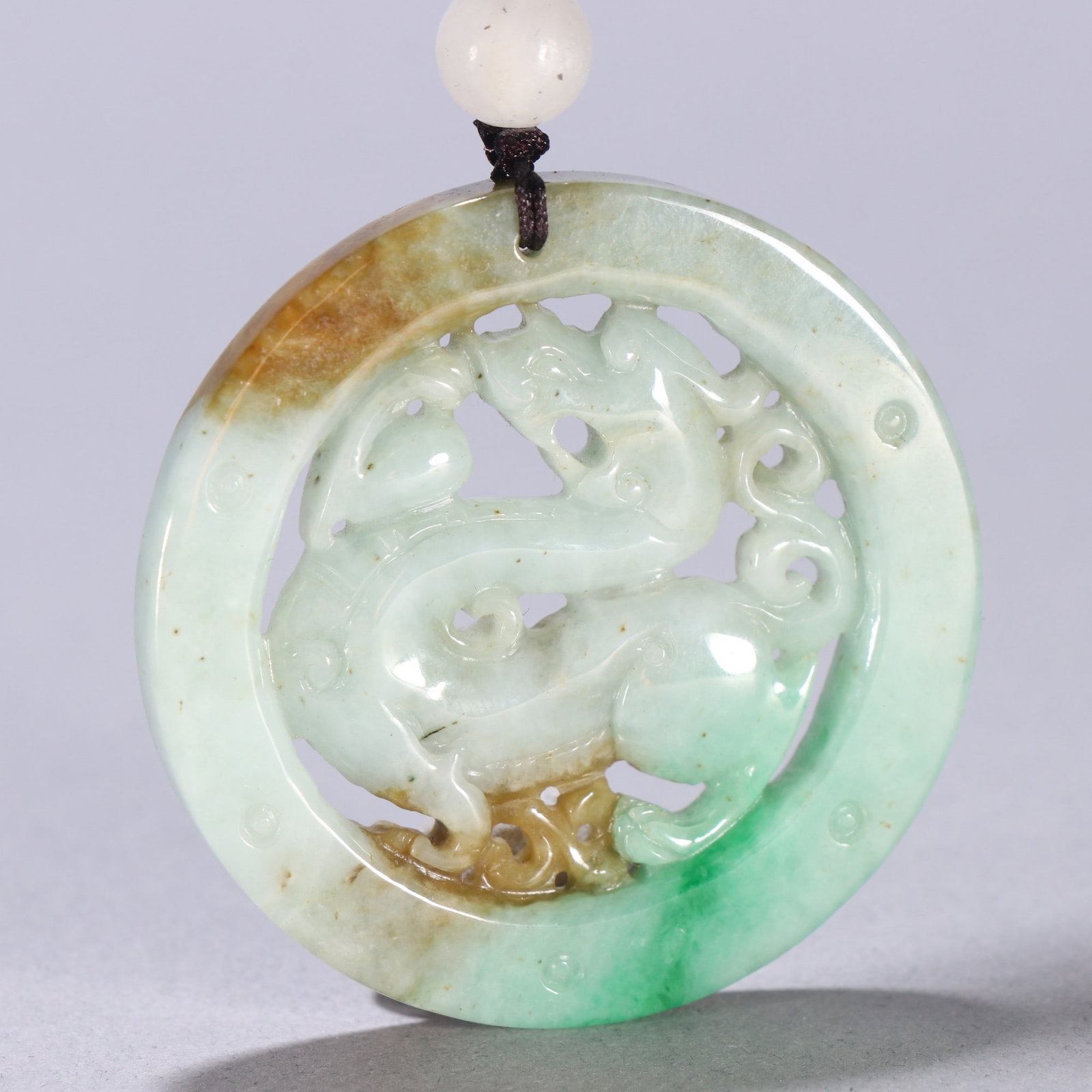 An Exquisite Jadeite Dragon Pattern Brand - 2