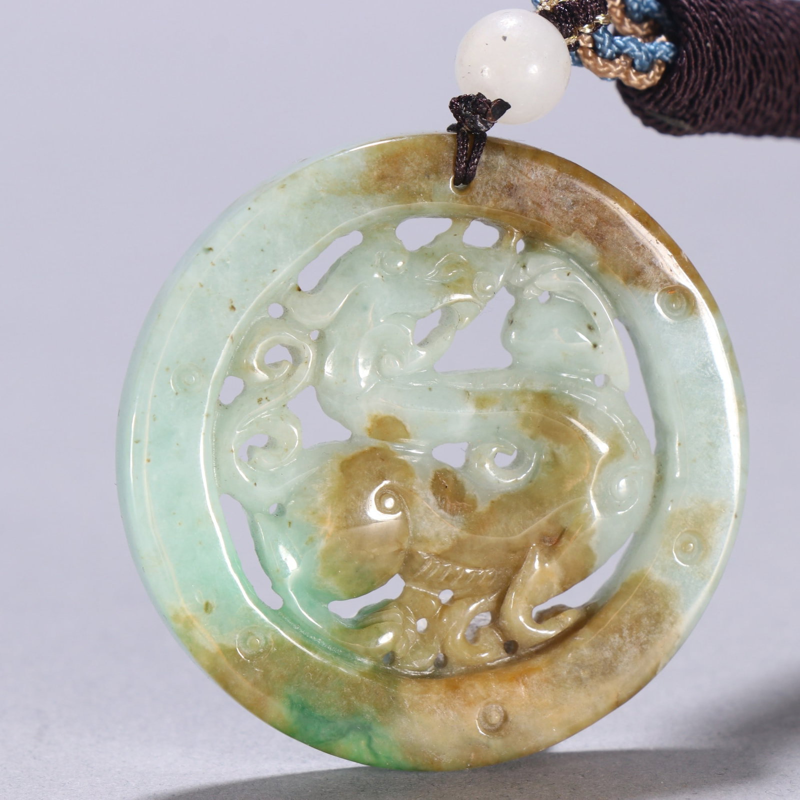 An Exquisite Jadeite Dragon Pattern Brand - 6