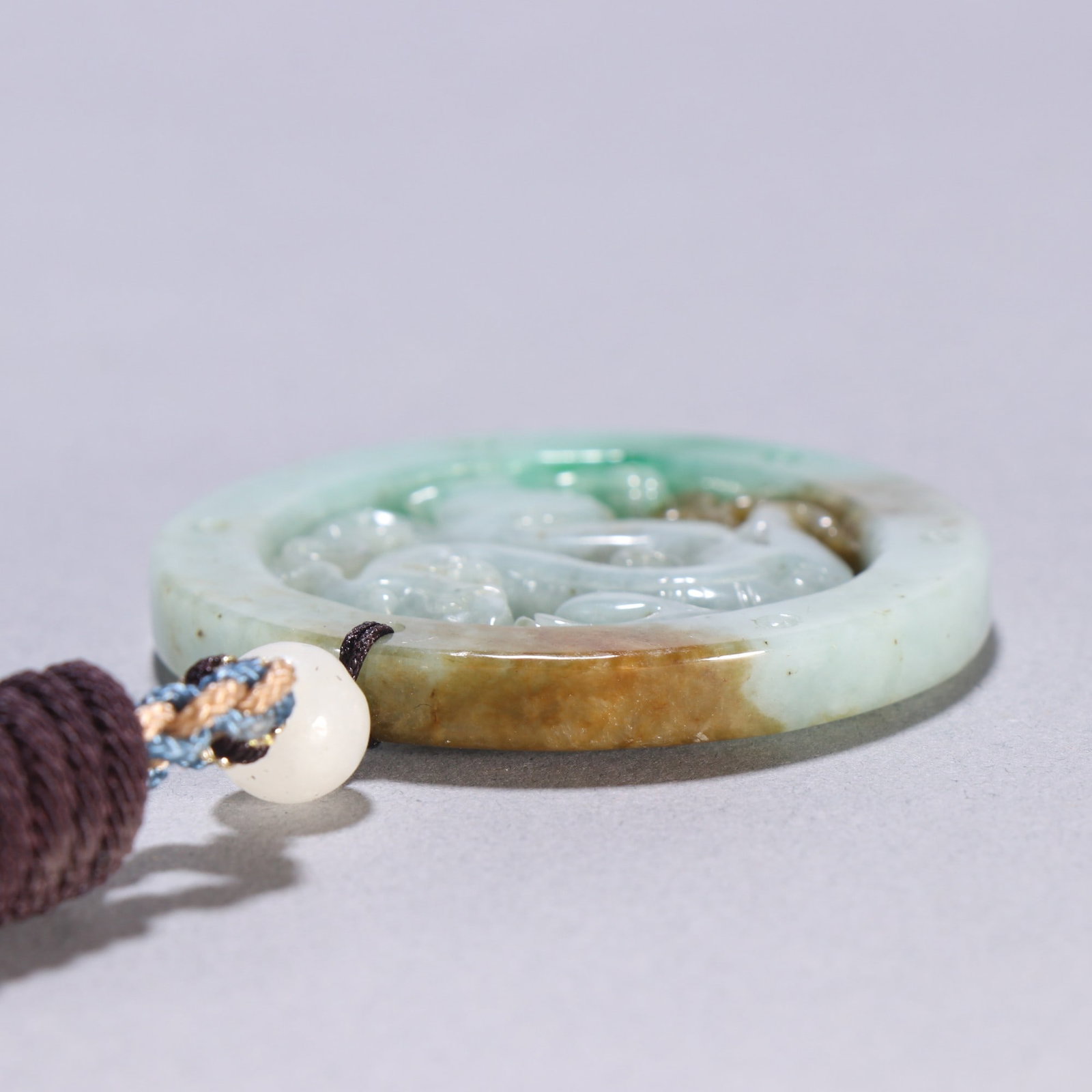 An Exquisite Jadeite Dragon Pattern Brand - 8