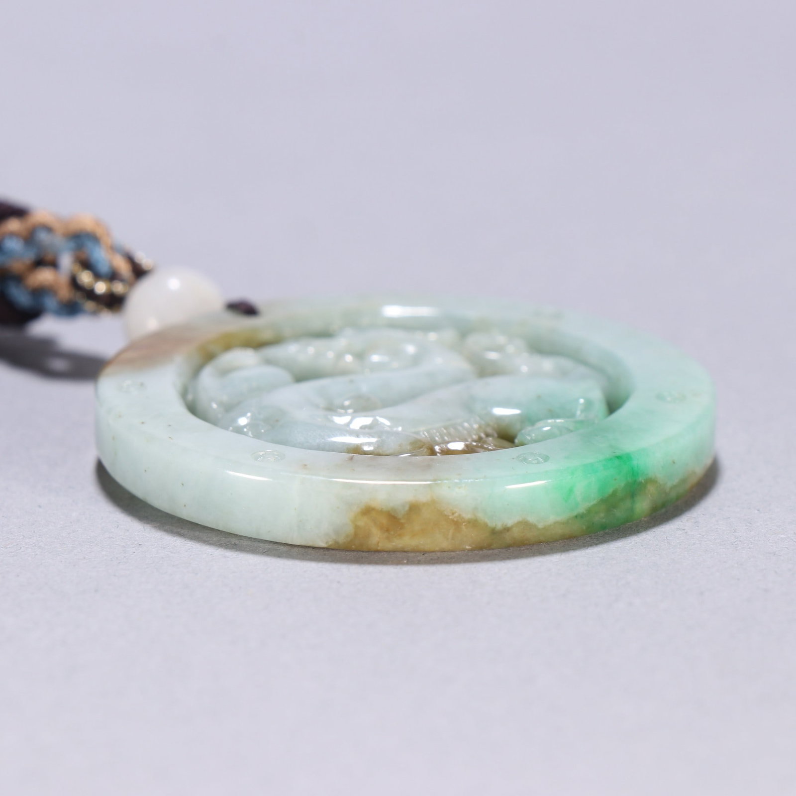 An Exquisite Jadeite Dragon Pattern Brand - 9