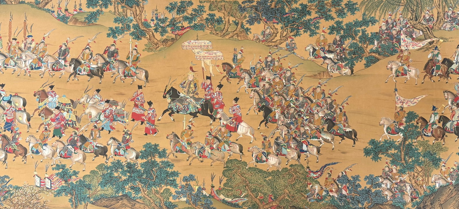 A Chinese Hand Scroll Ink Painting of Character and Story on Silk - 10