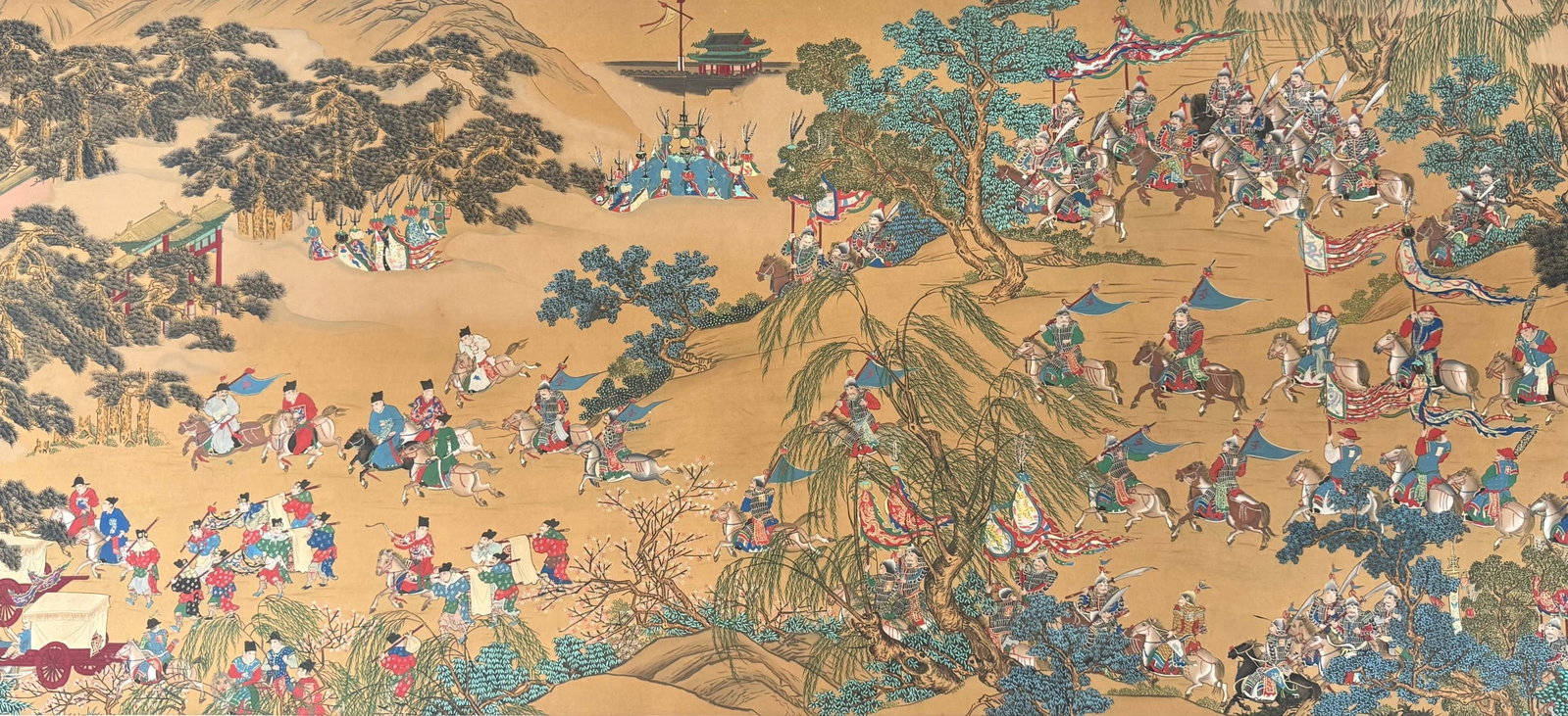 A Chinese Hand Scroll Ink Painting of Character and Story on Silk - 18