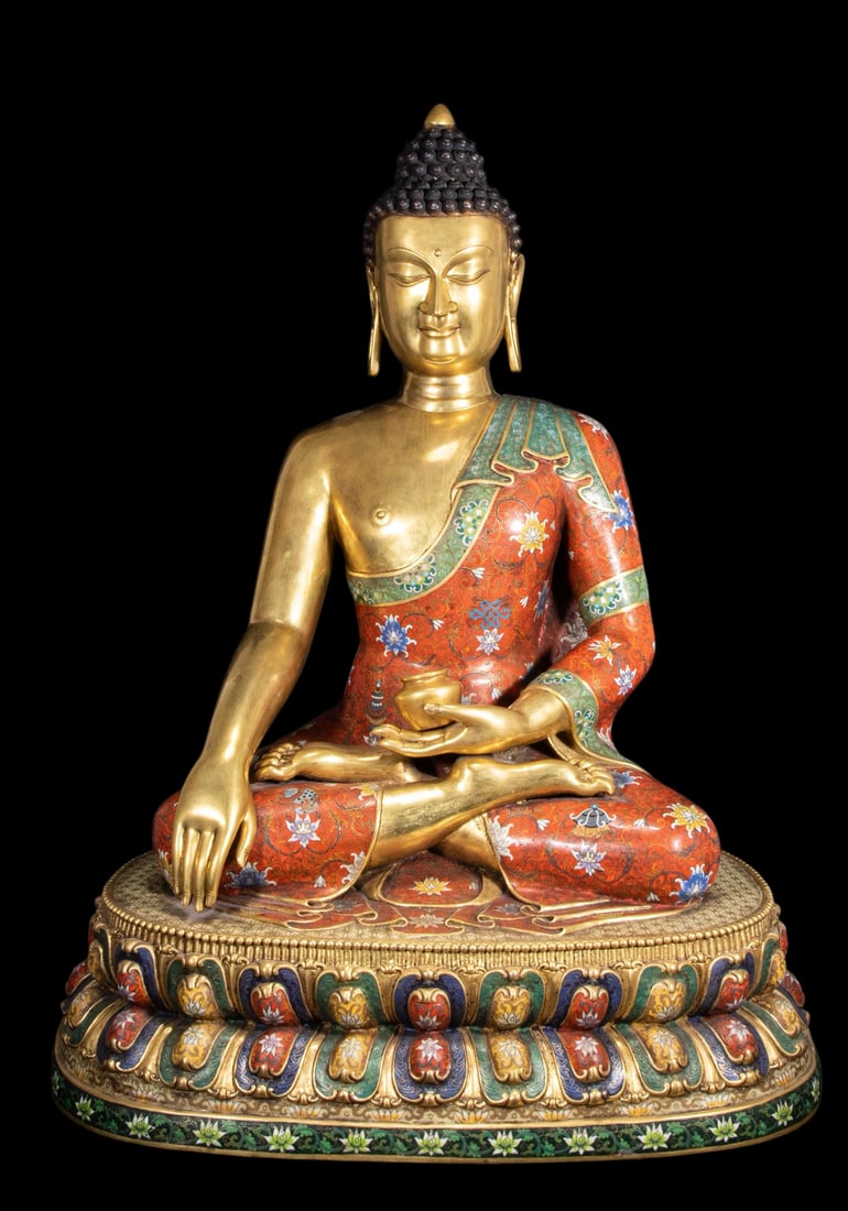 An Exquisite Cloisonne Buddha Statue (1 of 9)