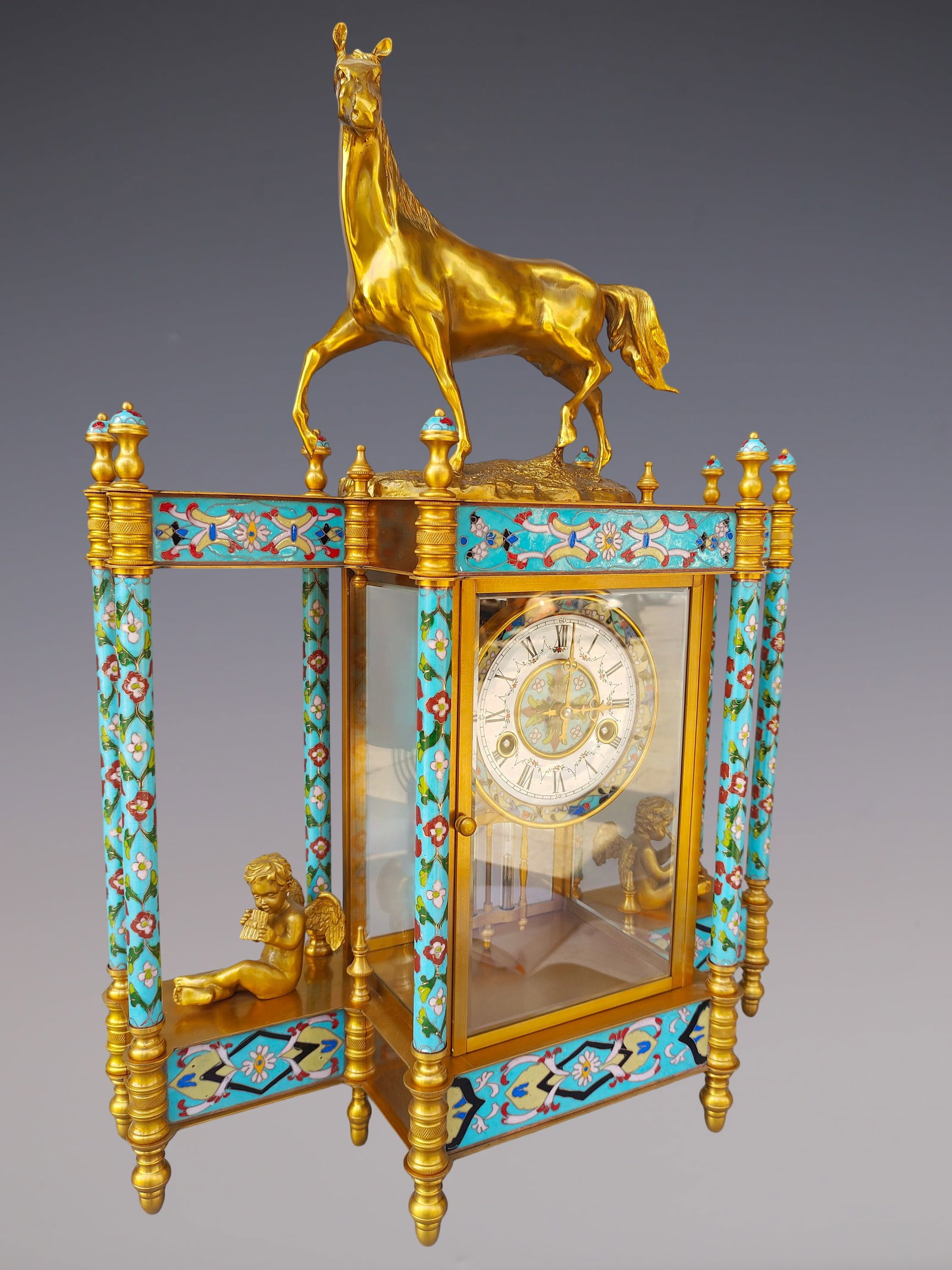 An Exquisite Gilt Bronze Lotus Pattern Clock - 2