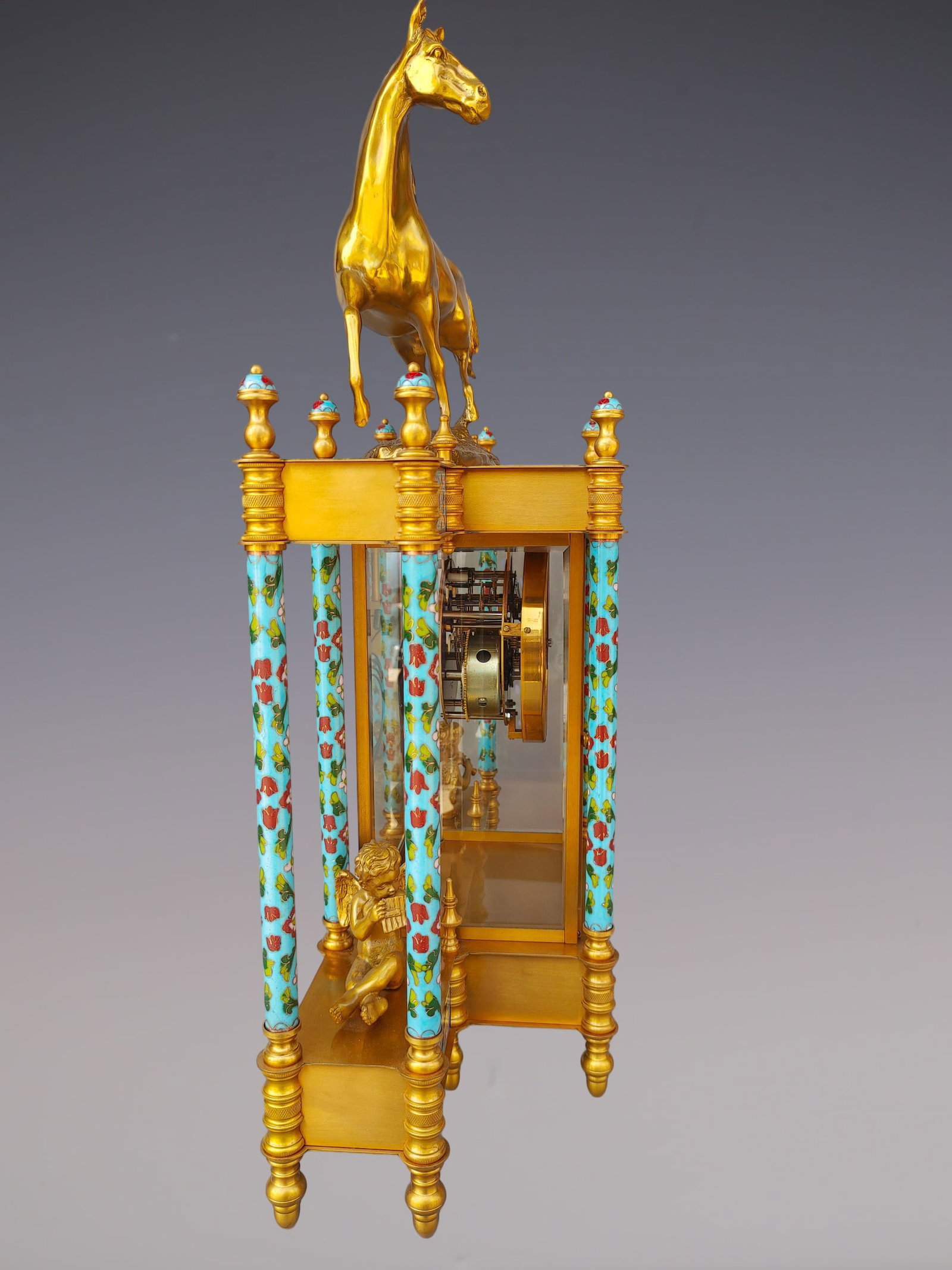 An Exquisite Gilt Bronze Lotus Pattern Clock - 3