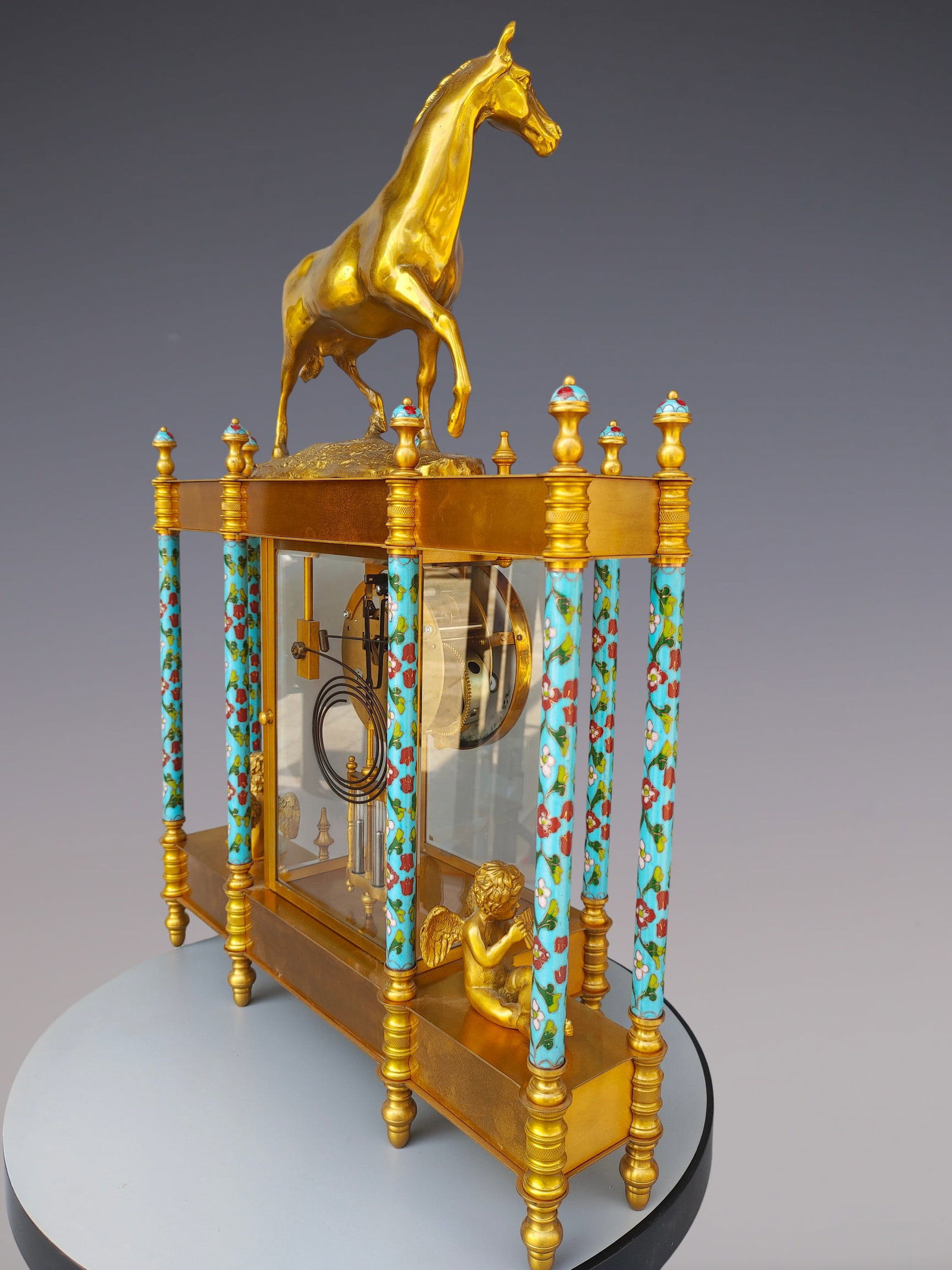 An Exquisite Gilt Bronze Lotus Pattern Clock - 4