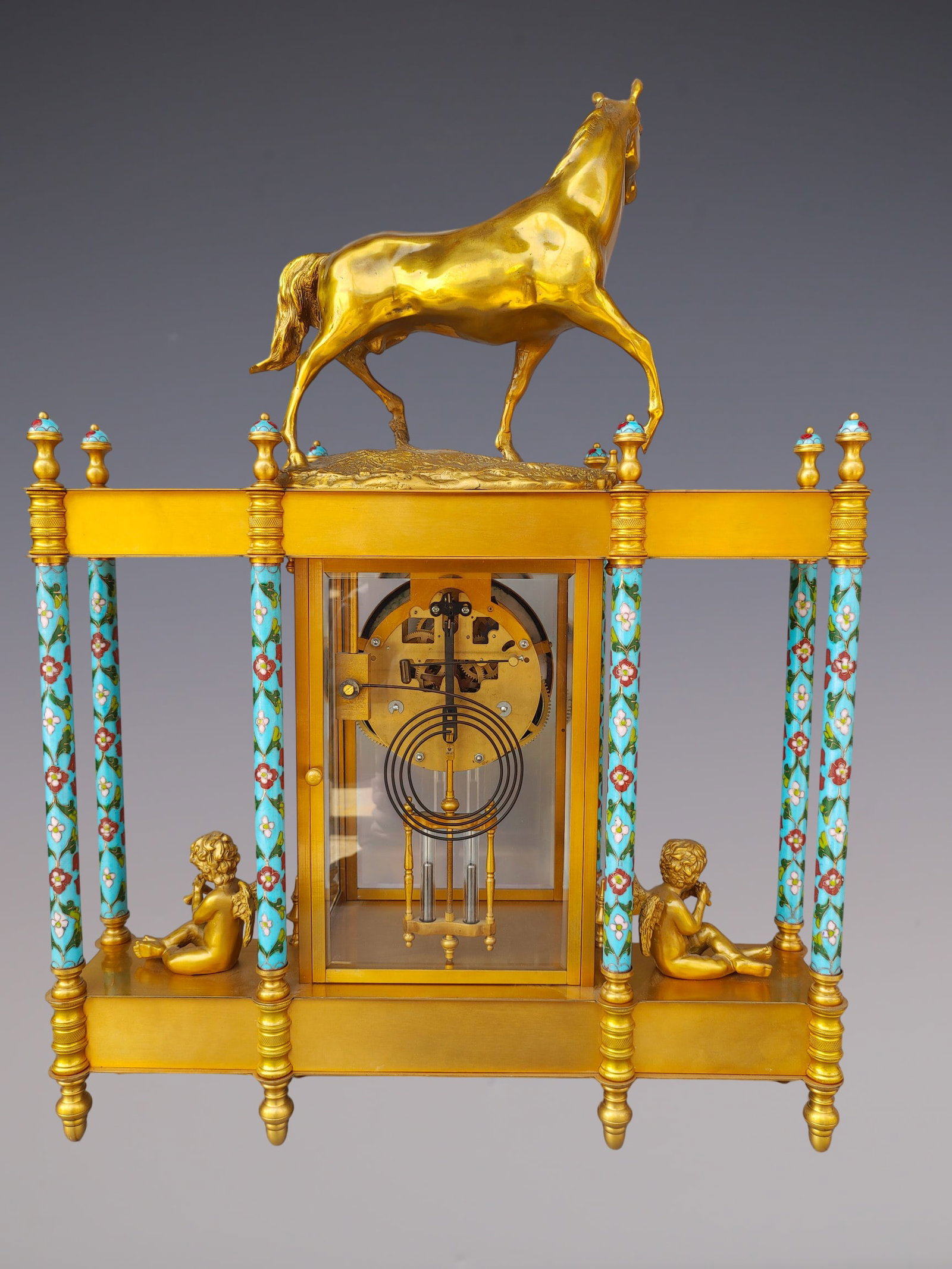 An Exquisite Gilt Bronze Lotus Pattern Clock - 5