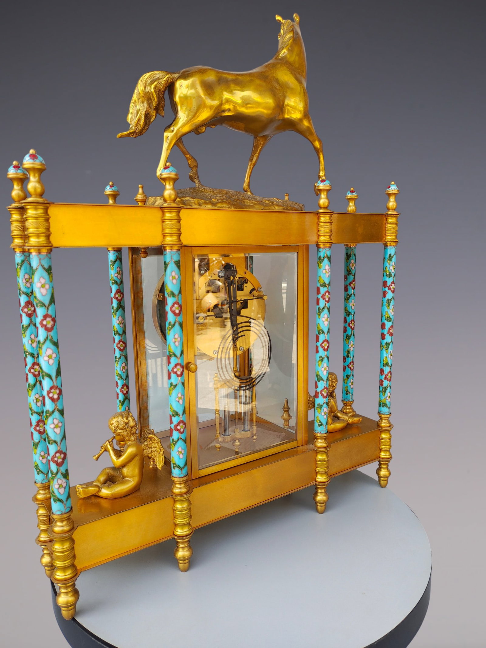 An Exquisite Gilt Bronze Lotus Pattern Clock - 6