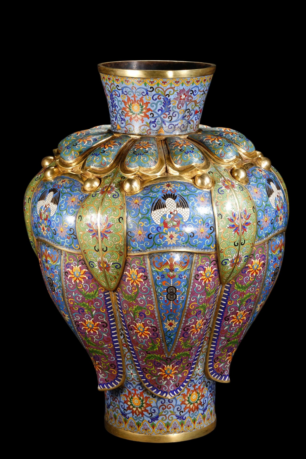An Exquisite Cloisonne Lotus Pattern Crane Pattern Vase - 7