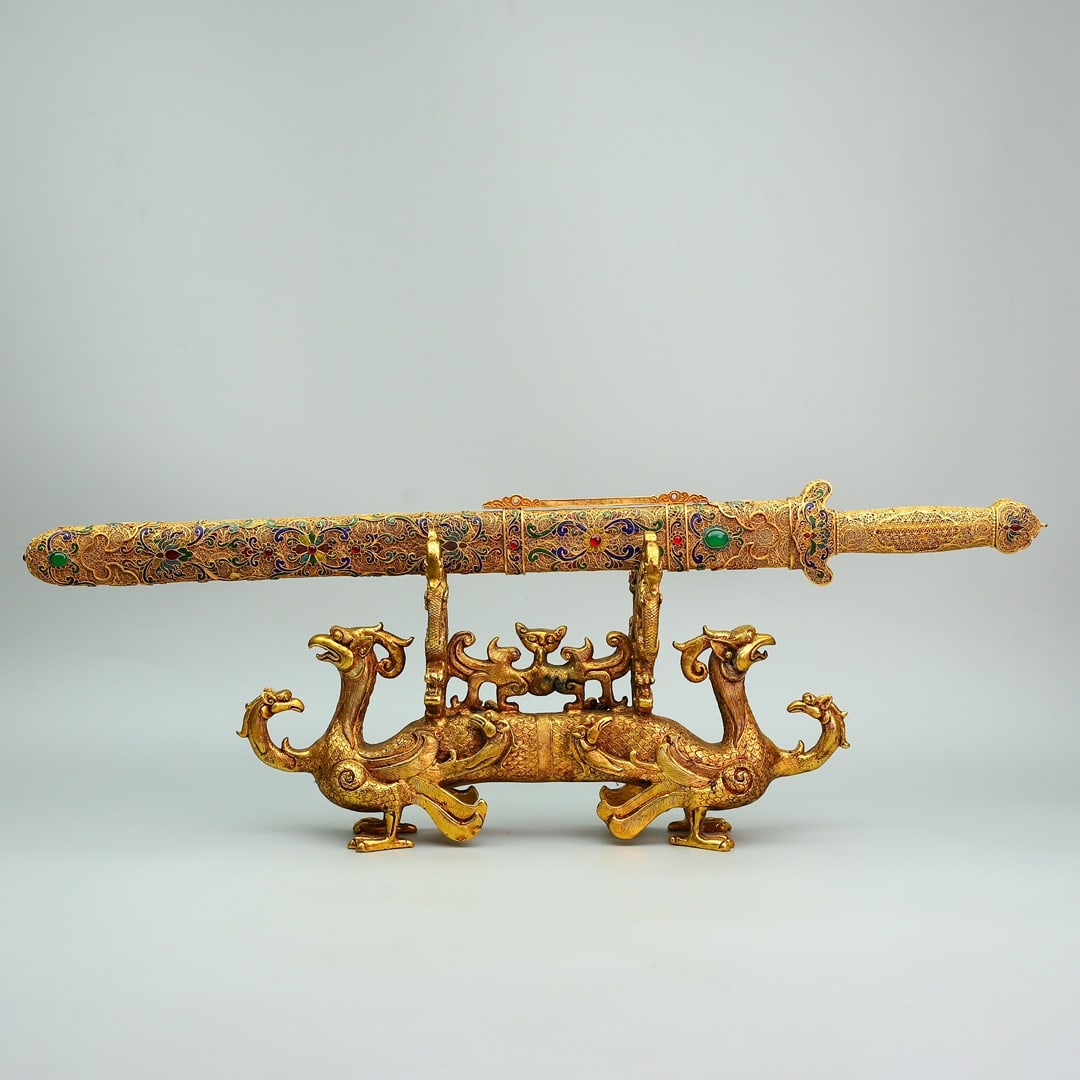 A Set of Fine Gilt Bronze Inlaid Gems Sword (1 of 10)