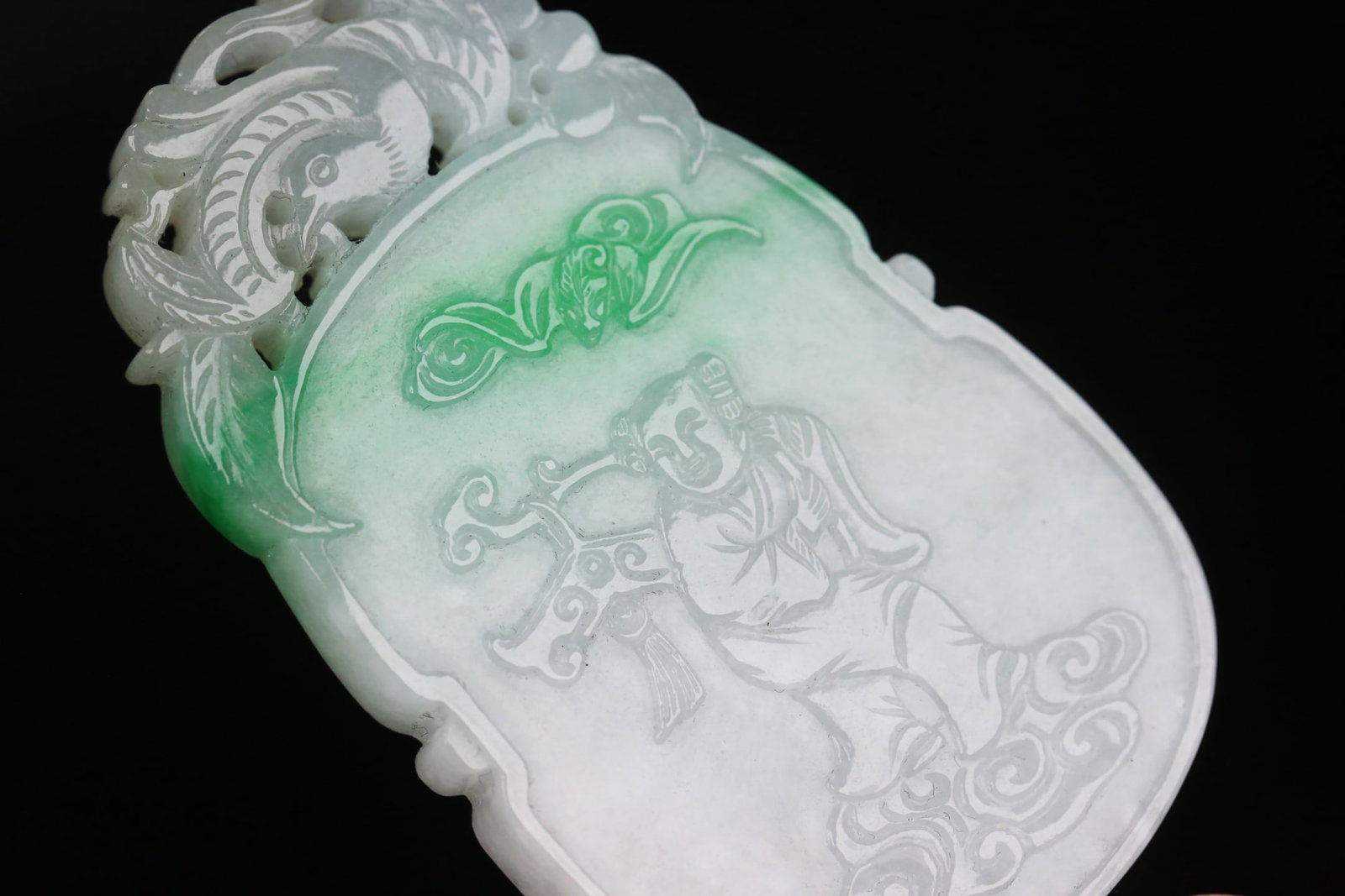 An Exquisite Jadeite Figure Pattern Brand - 9