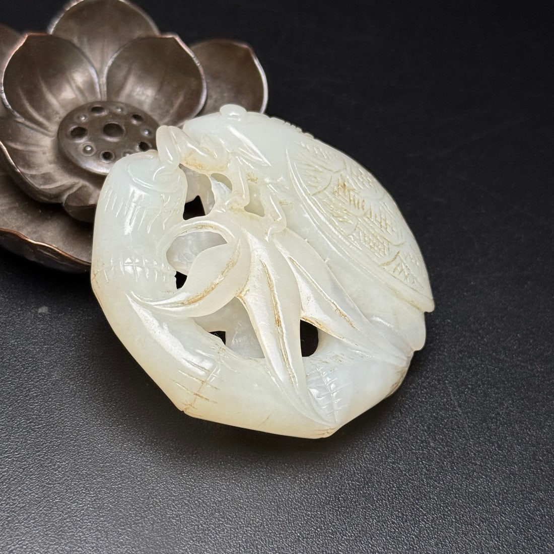 A Exquisite Hotan Jade Cicada Pattern Jade Pendant - 3