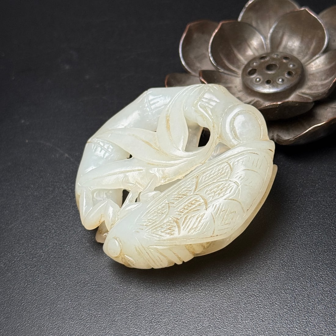 A Exquisite Hotan Jade Cicada Pattern Jade Pendant - 4
