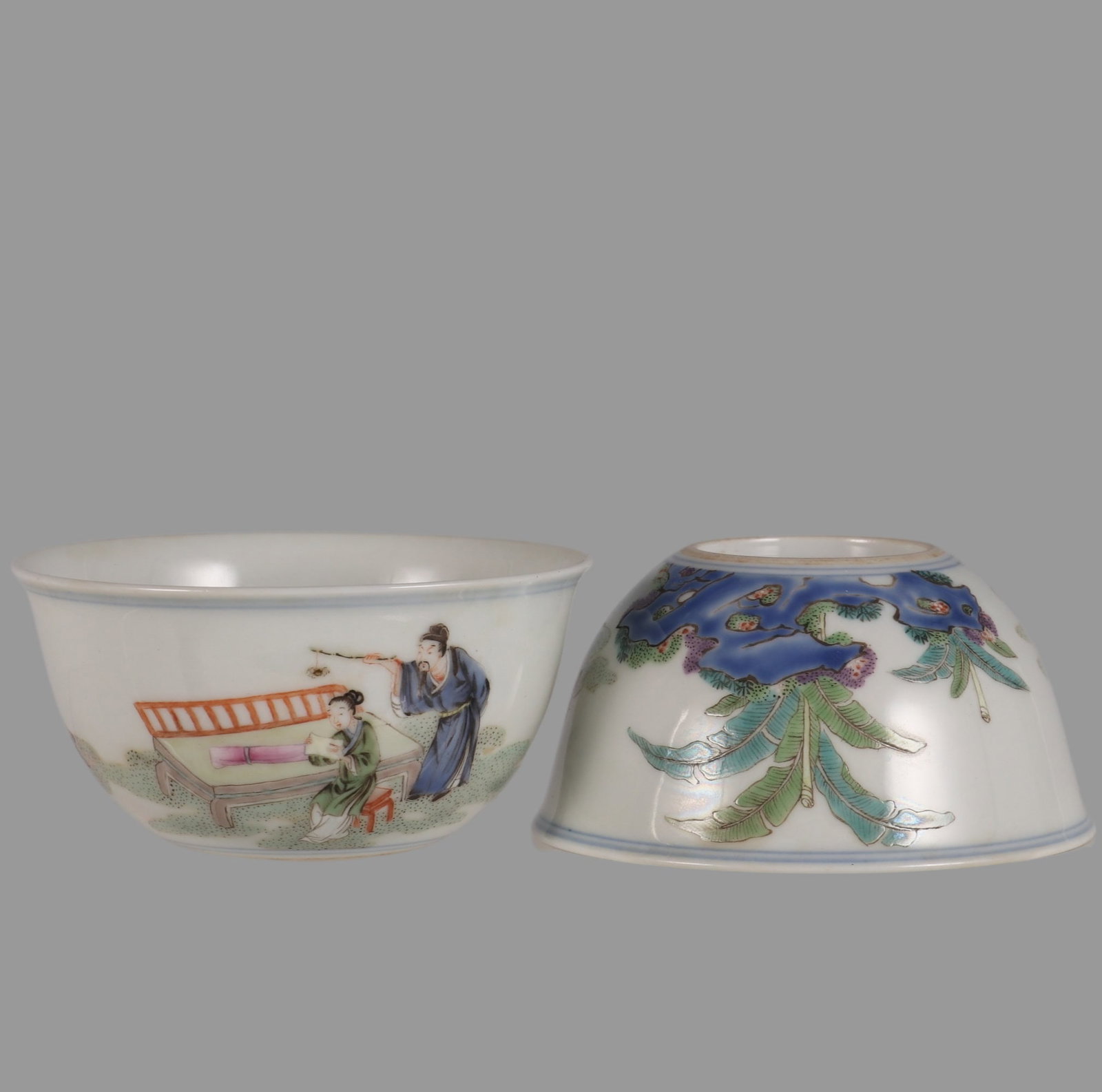 A pair of Exquisite Famille-Rose Character and Story Pattern Cup: A pair of Exquisite Famille-Rose Character and Story Pattern Cup,Qing Dynasty, China,Yongzheng Six-character Mark,Size:1.8inx3.4in