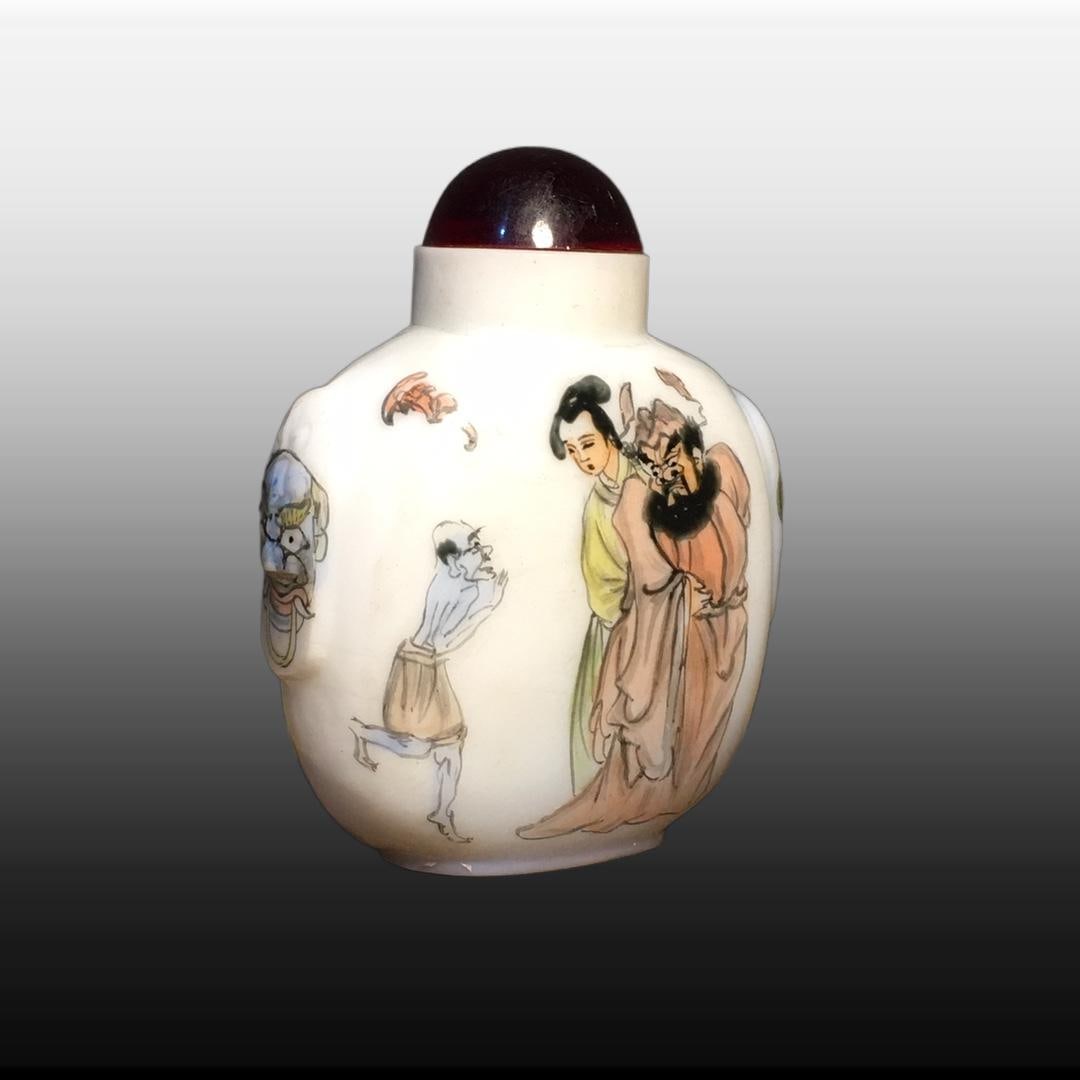 A Exquisite Colored glaze Figures Pattern Snuff Bottle - 4