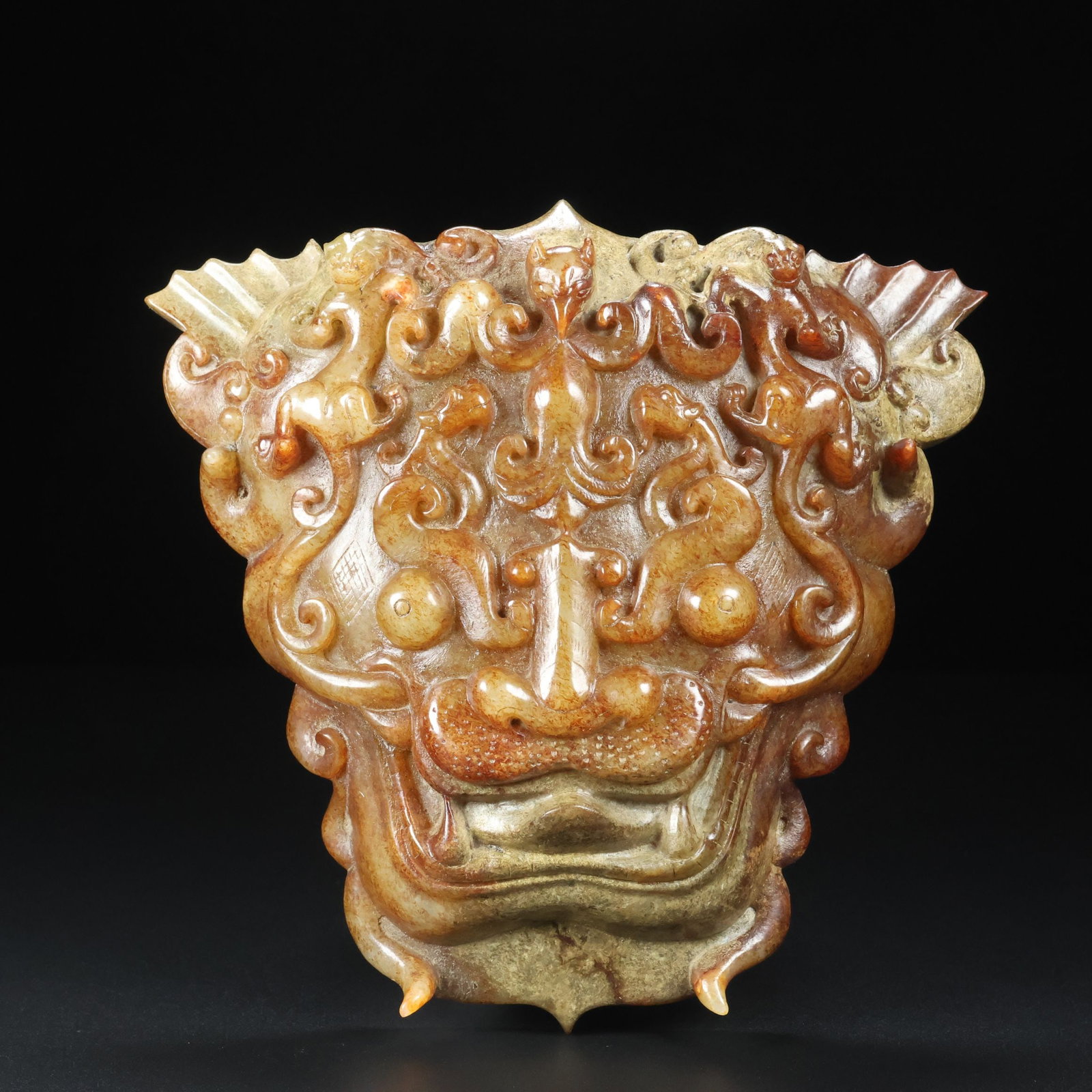 A Exquisite Hotan Jade Beast-Face Pattern Ornament - 4