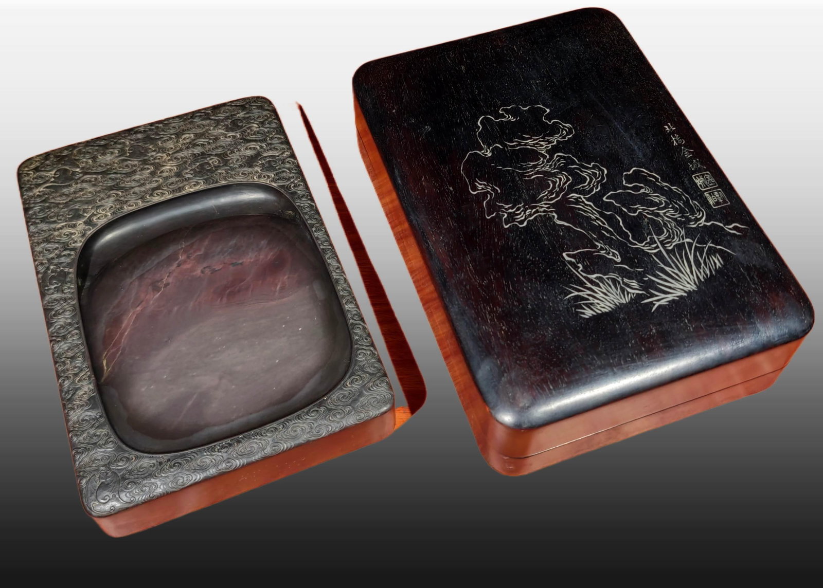 A Exquisite Auspicious Cloud and Fu Pattern Duan Inkstone - 2