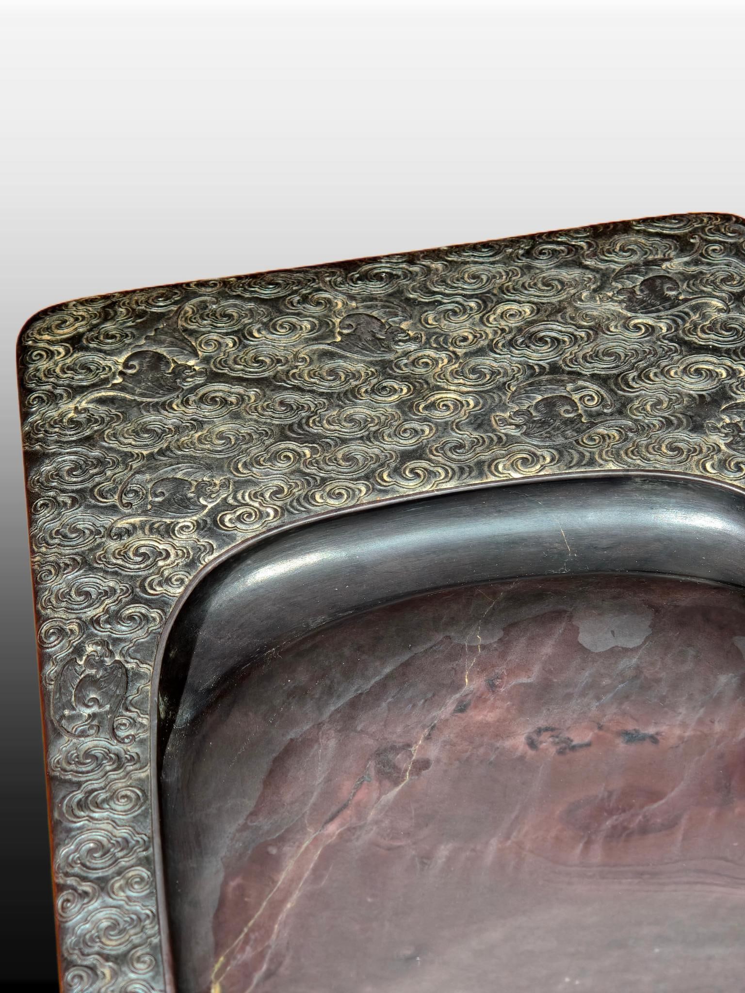 A Exquisite Auspicious Cloud and Fu Pattern Duan Inkstone - 3