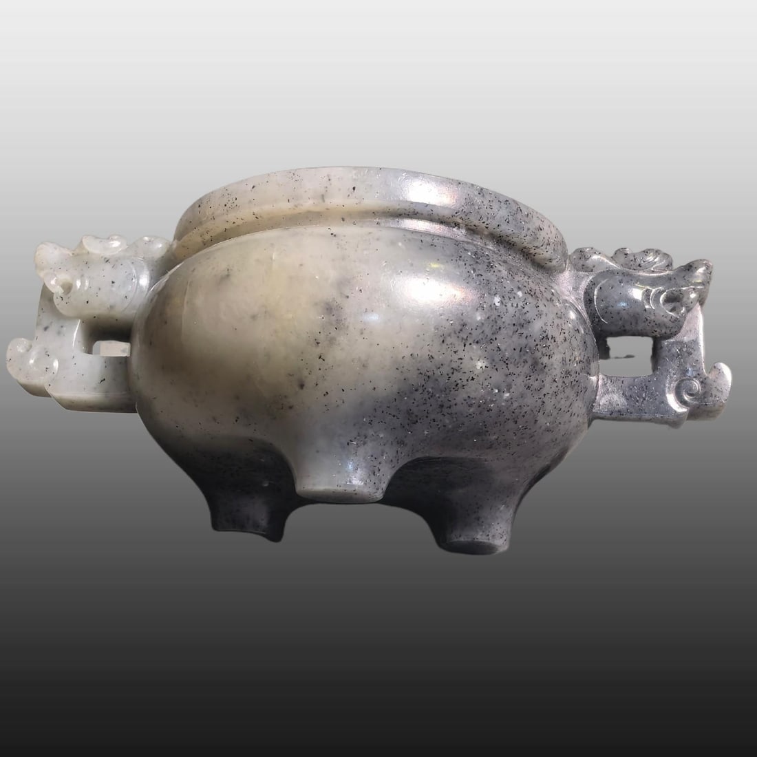 A Exquisite White Jade Dragon Pattern Censer - 3