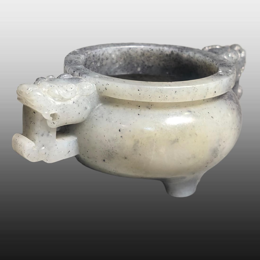 A Exquisite White Jade Dragon Pattern Censer - 9