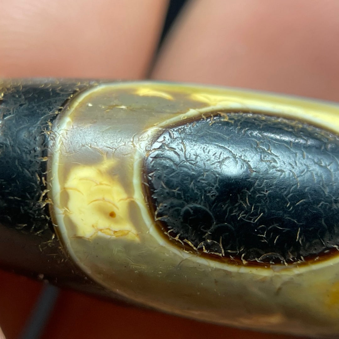 A Exquisite Flat Round Dzi bead - 5