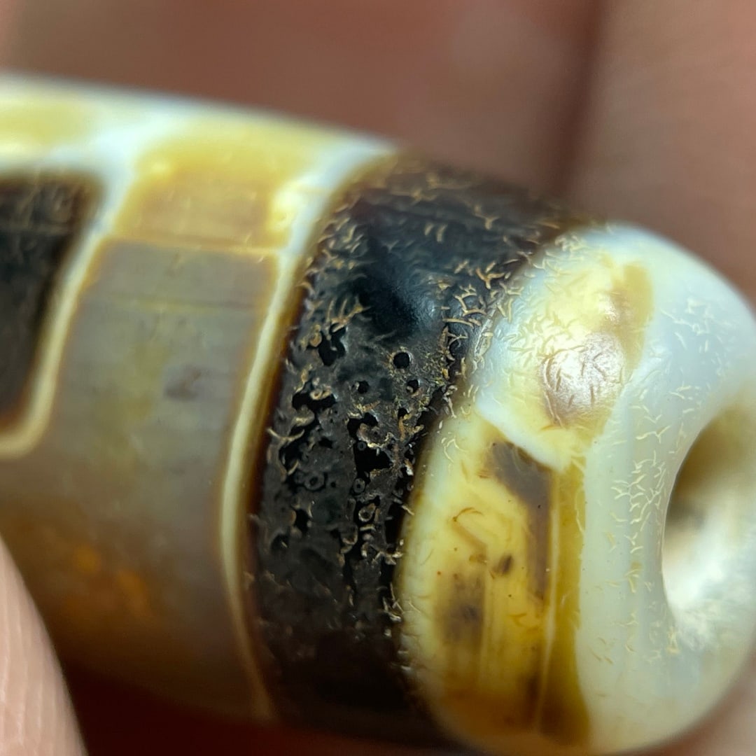 A Exquisite Flat Round Dzi bead - 8
