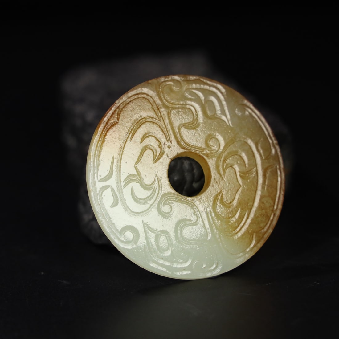 A Exquisite Hotan Jade Tiger Pattern Bi - 6