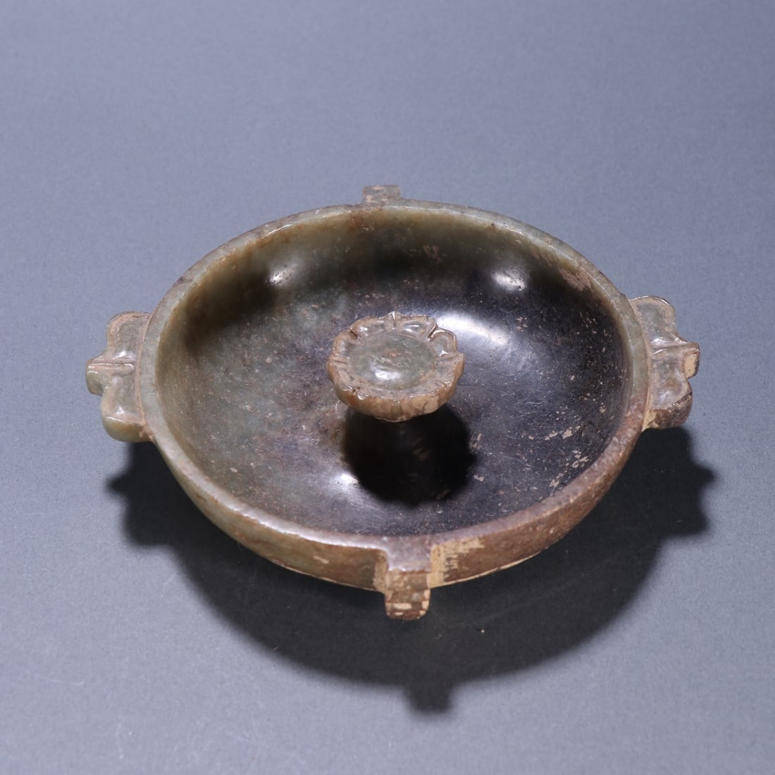 A Exquisite Gaogu Jade Incense Holder: A Exquisite Gaogu Jade Incense Holder,Han Dynasty, China,Size:1inx4.4in,Weight:140g 高古玉香插,中国汉代