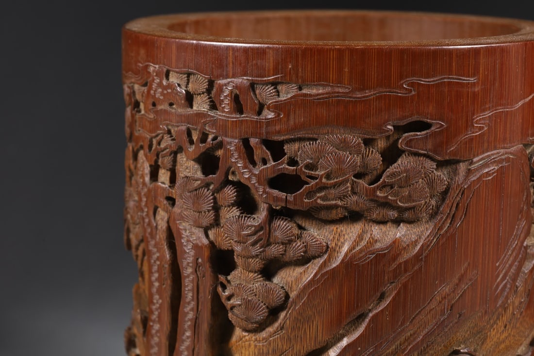 A Exquisite Bamboo Landscape Pattern Brush Pot - 4