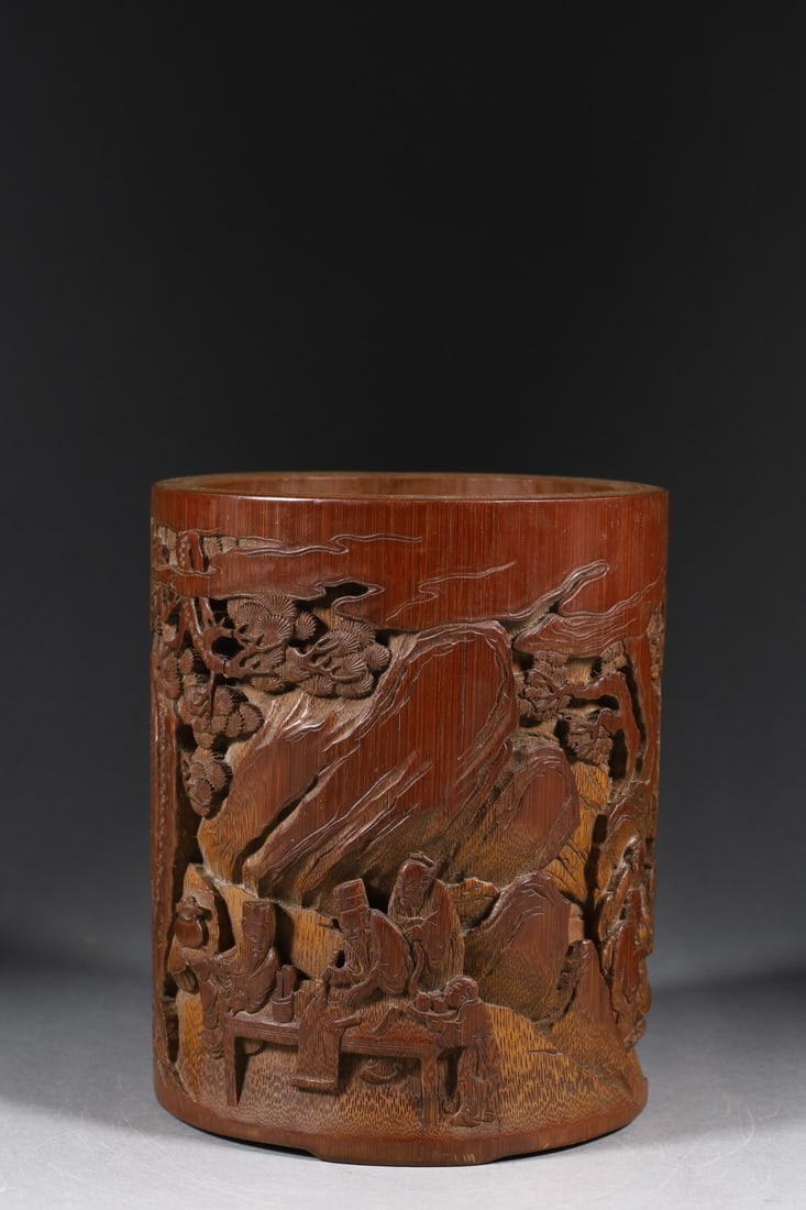 A Exquisite Bamboo Landscape Pattern Brush Pot - 5